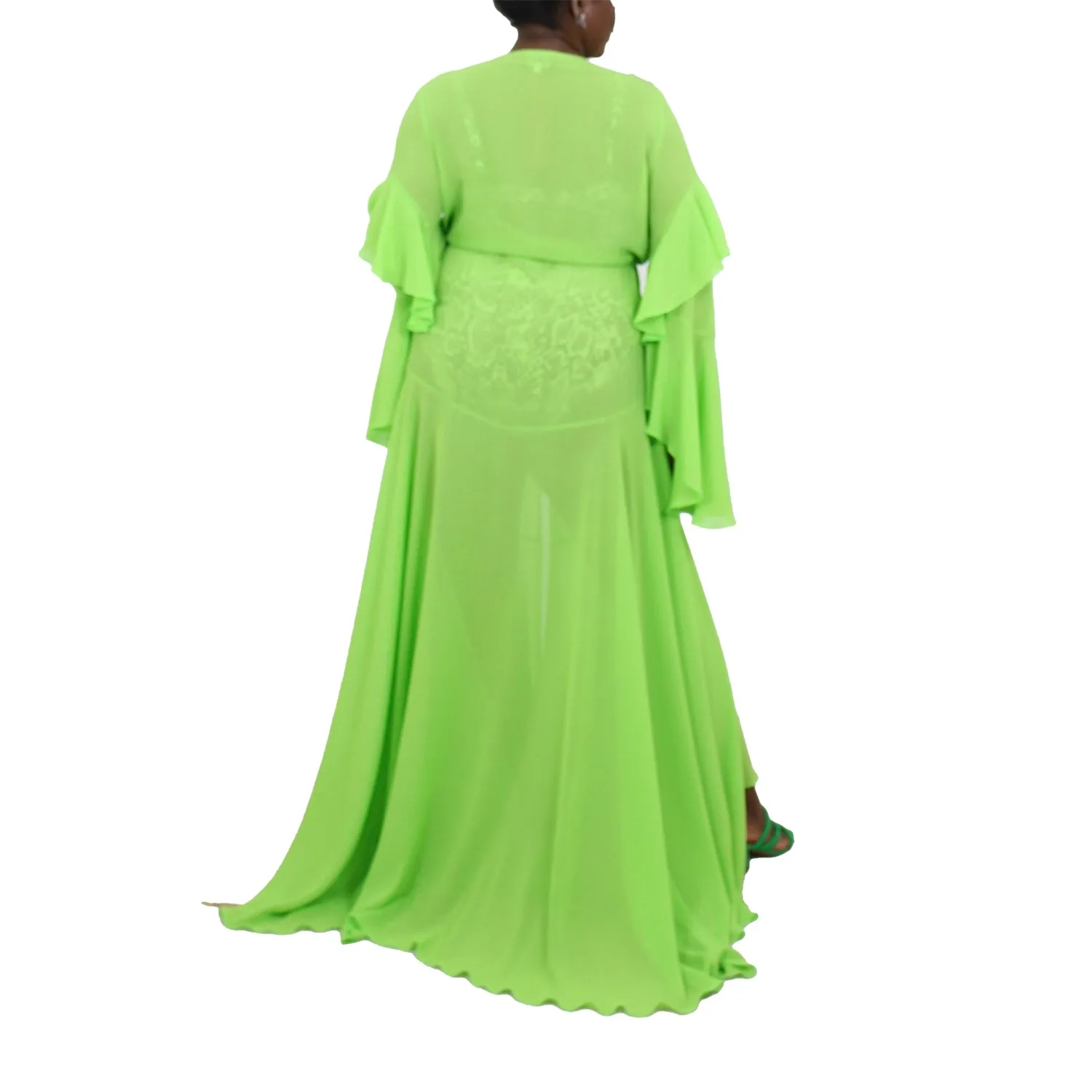 Korinne Deluxe Kaftan-Neon Green sold by Folklore Shop product image thumbnail 4