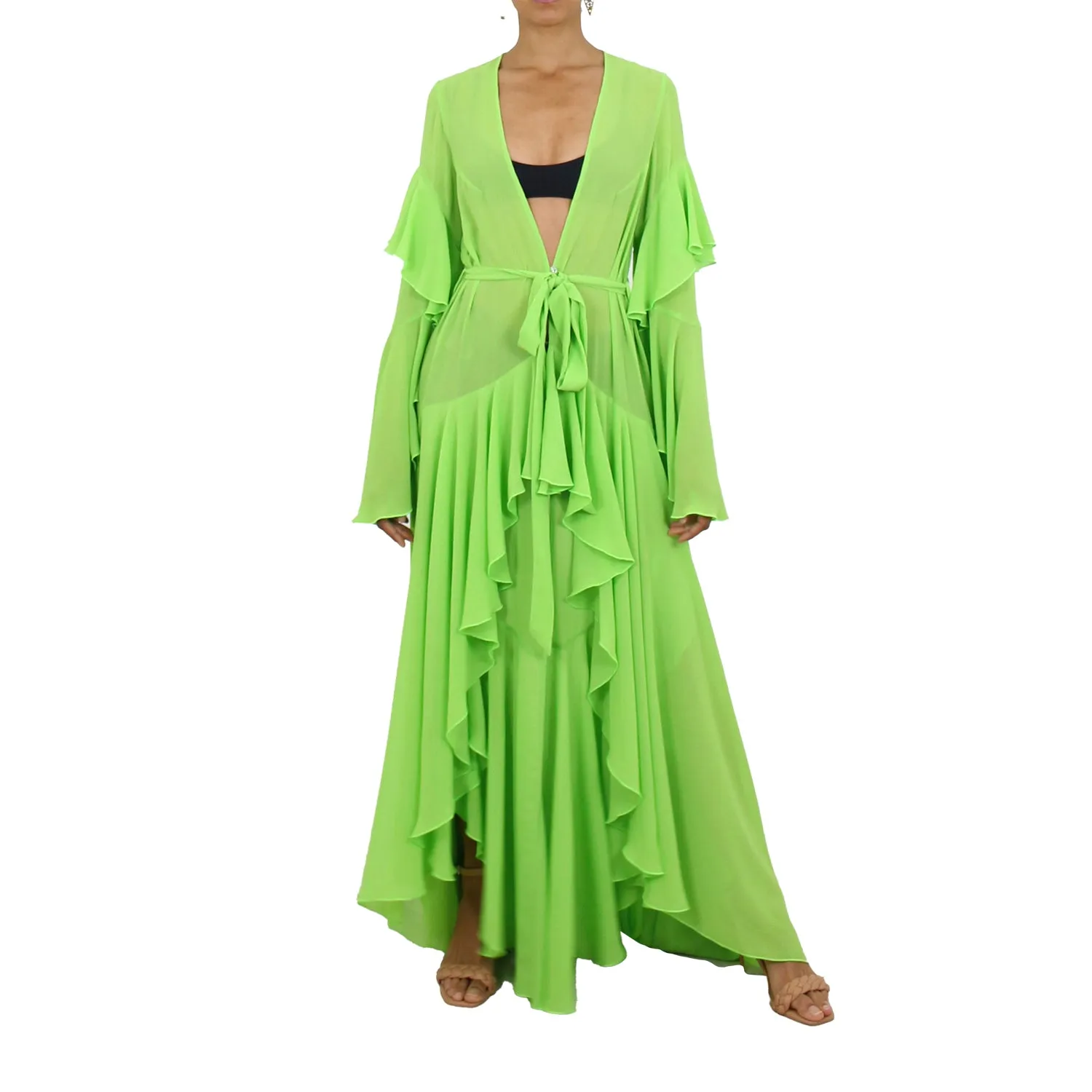 Korinne Deluxe Kaftan-Neon Green sold by Folklore Shop product image thumbnail 2