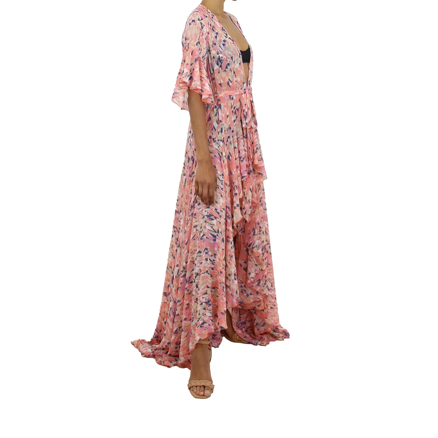 Korinne Standard Kaftan-Orange Diamond Print sold by Folklore Shop product image thumbnail 3