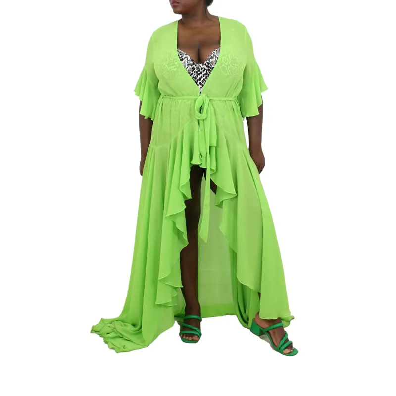 Korinne Standard Kaftan-Neon Green sold by Folklore Shop