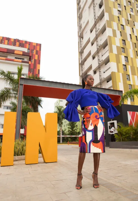 Full Embroidered midi skirt sold by Folklore Shop