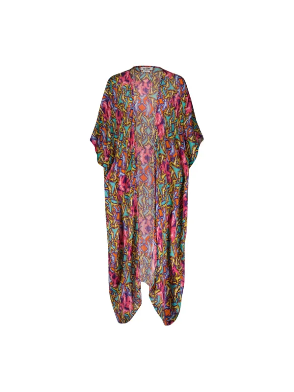 Akila Kimono Wrap Dress - Teal Orchid sold by Folklore Shop