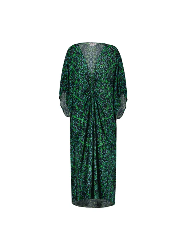 Obaatan Kaftan+Maxi Dress - Lazer Iguana (Bamboo Rayon) sold by Folklore Shop