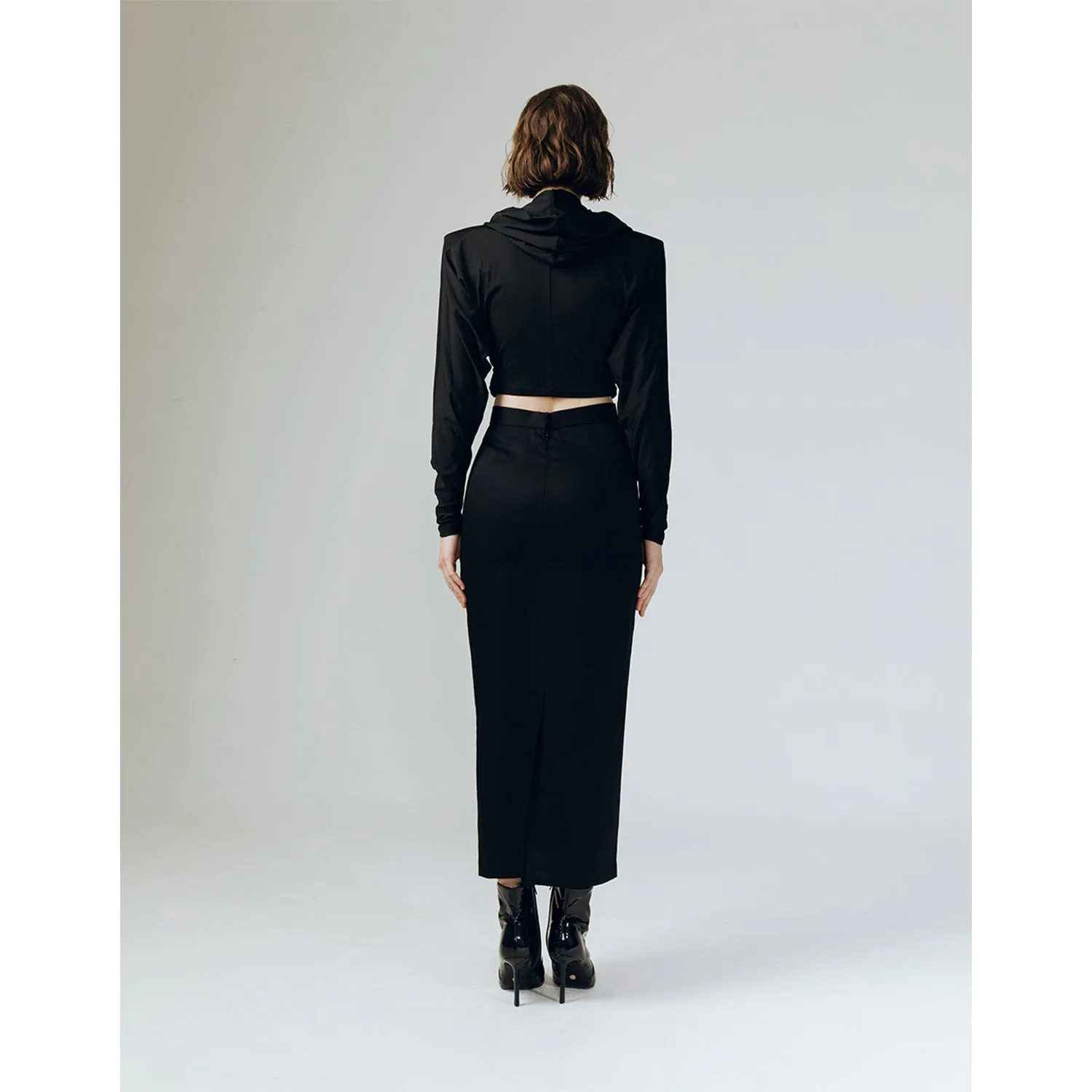 BLACK ECLIPS CROP HOODIE sold by Folklore Shop product image thumbnail 5