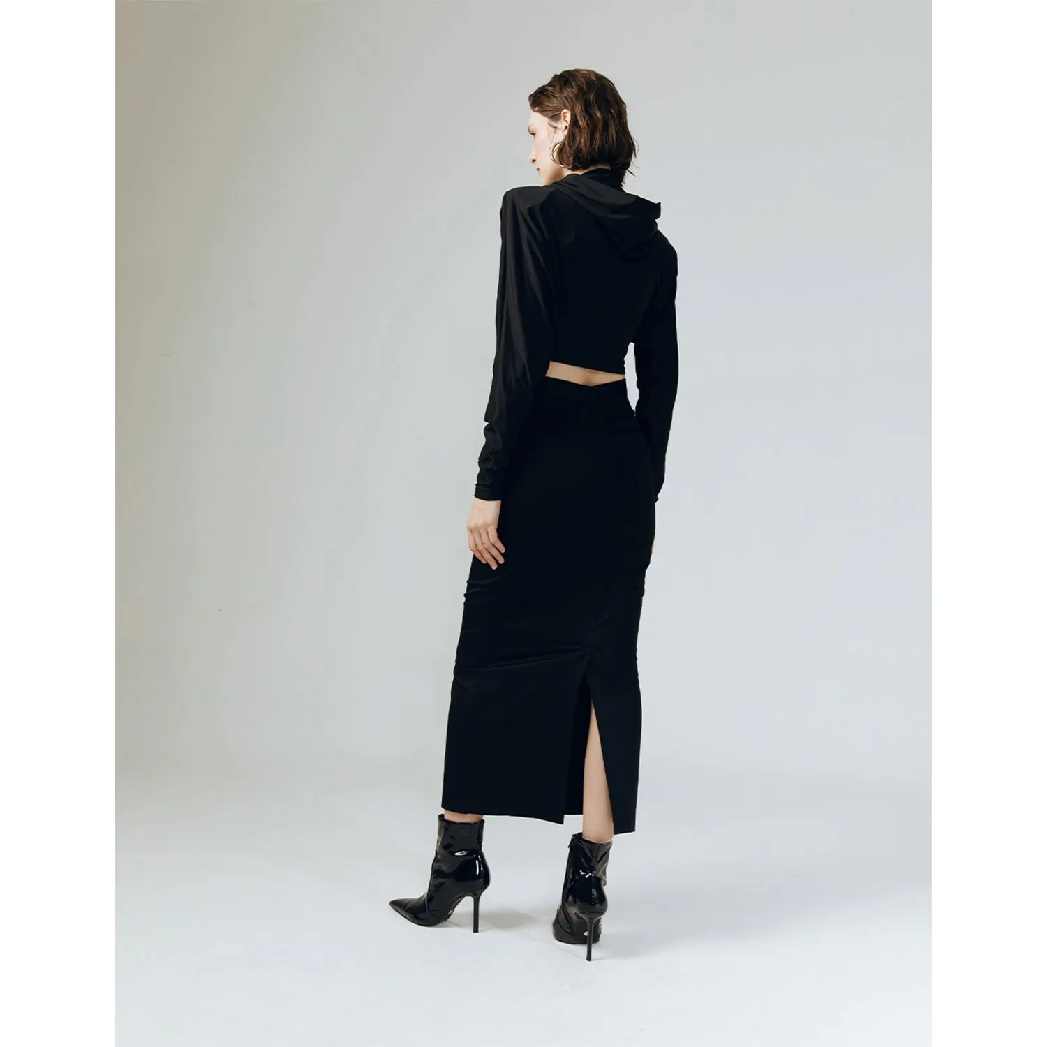 BLACK ECLIPS CROP HOODIE sold by Folklore Shop product image thumbnail 4