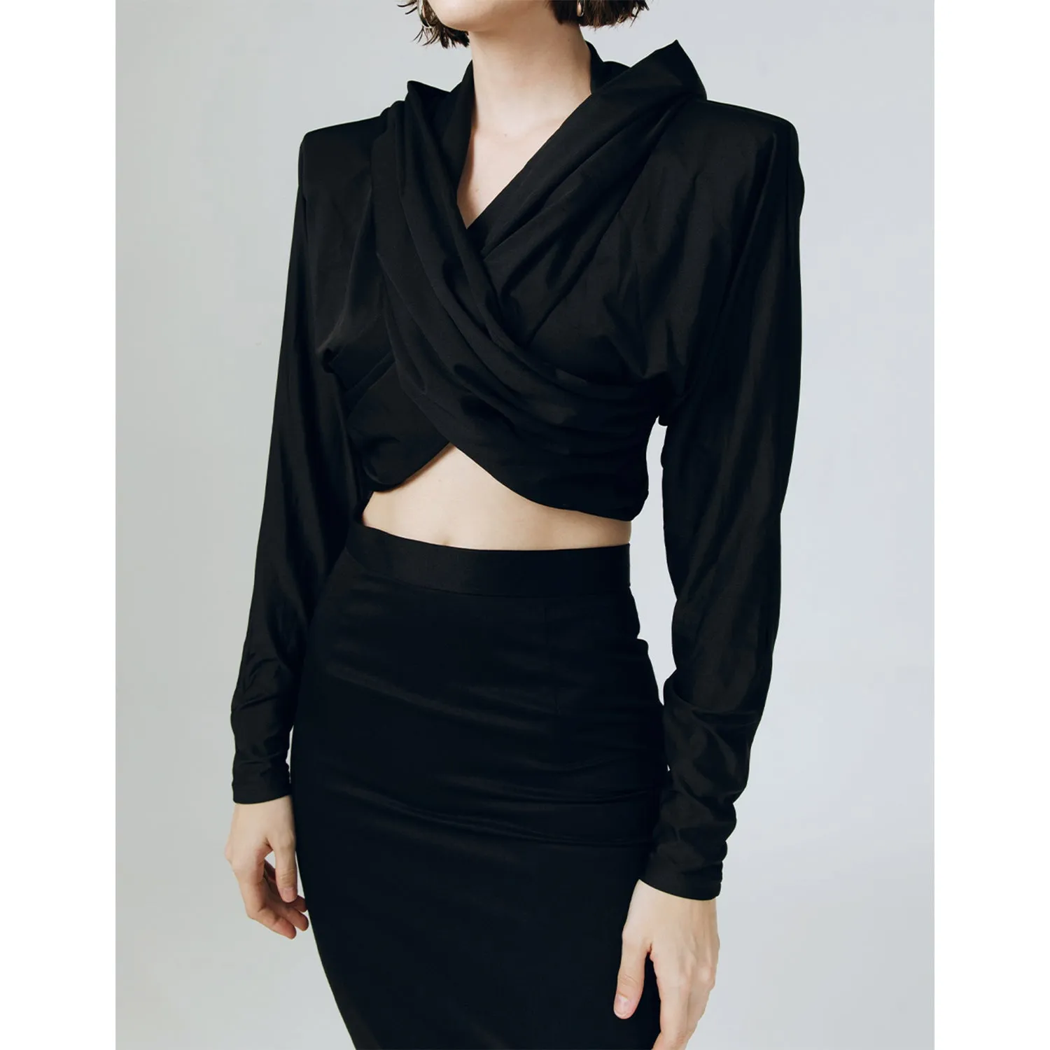 BLACK ECLIPS CROP HOODIE sold by Folklore Shop product image thumbnail 3