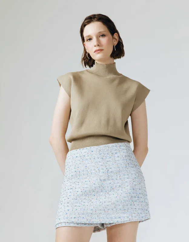 GLACIER BLUE TWEED SKORT sold by Folklore Shop