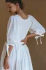 Freya Smocked Linen Midi Dress - White sold by Folklore Shop