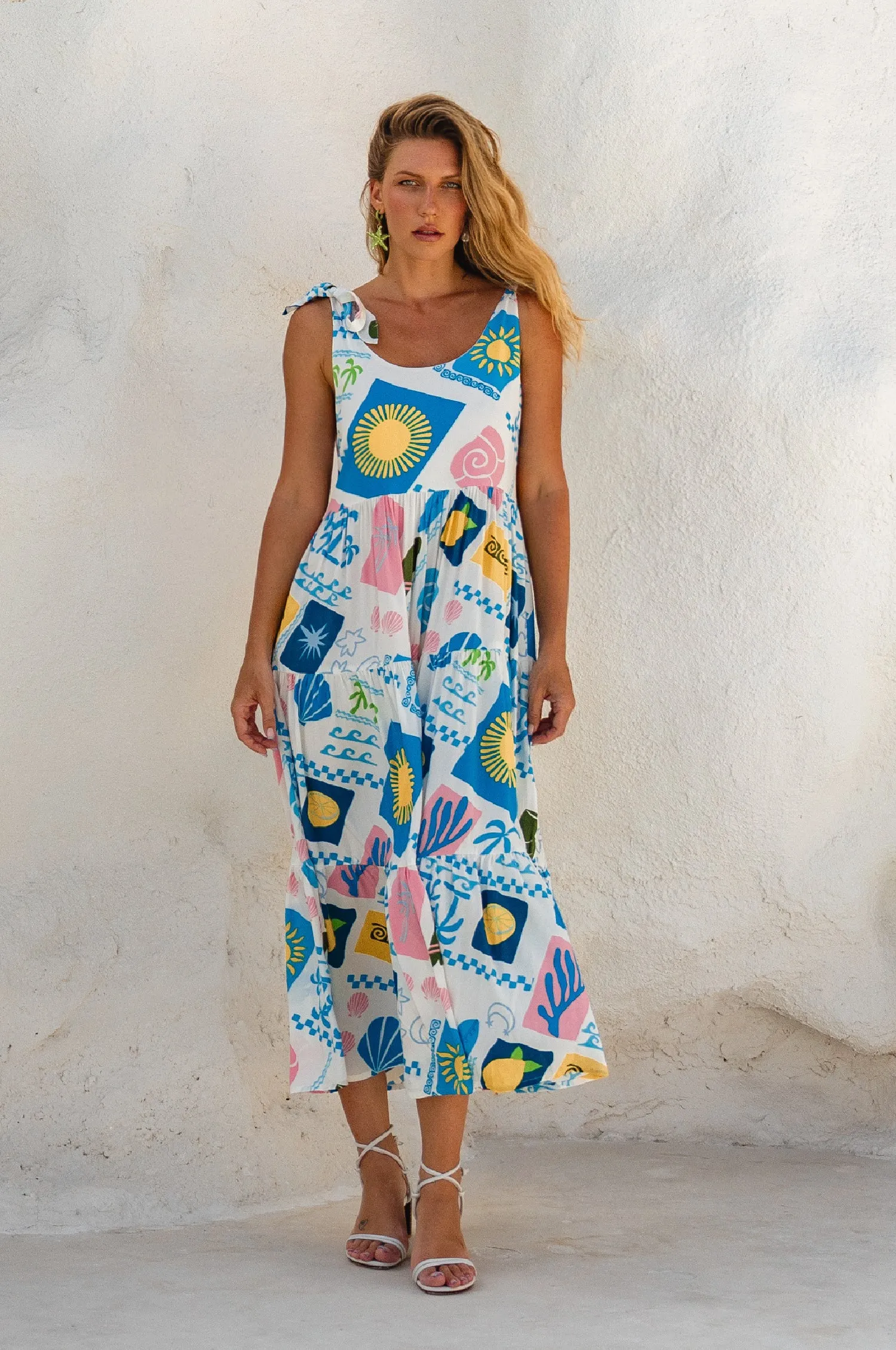 Fiesta Summer Maxi Dress - Santorini sold by Folklore Shop