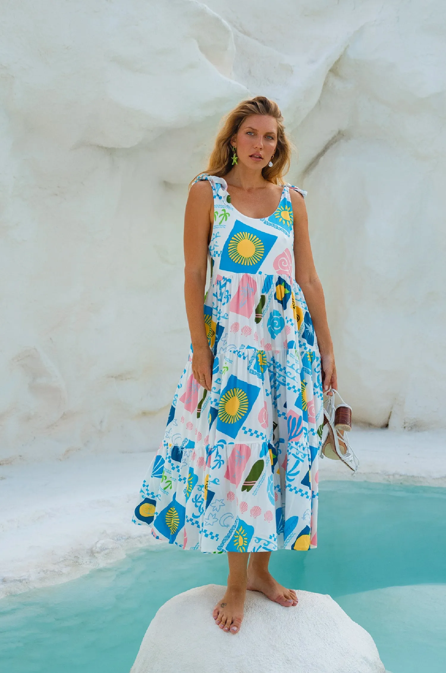 Fiesta Summer Maxi Dress - Santorini sold by Folklore Shop product image thumbnail 2
