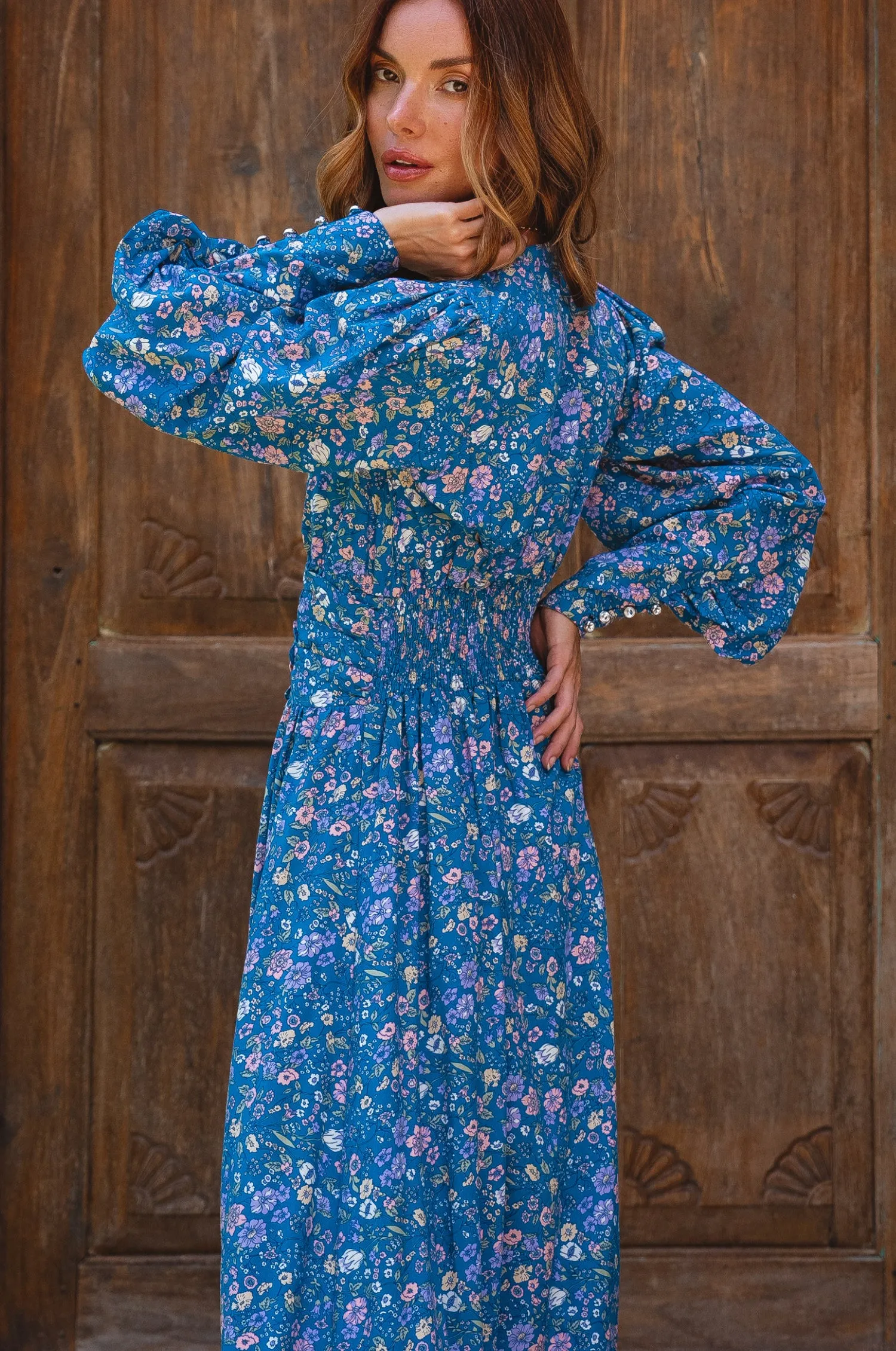 Fiesta Summer Maxi Dress - Blue Hibiscus sold by Folklore Shop product image thumbnail 5