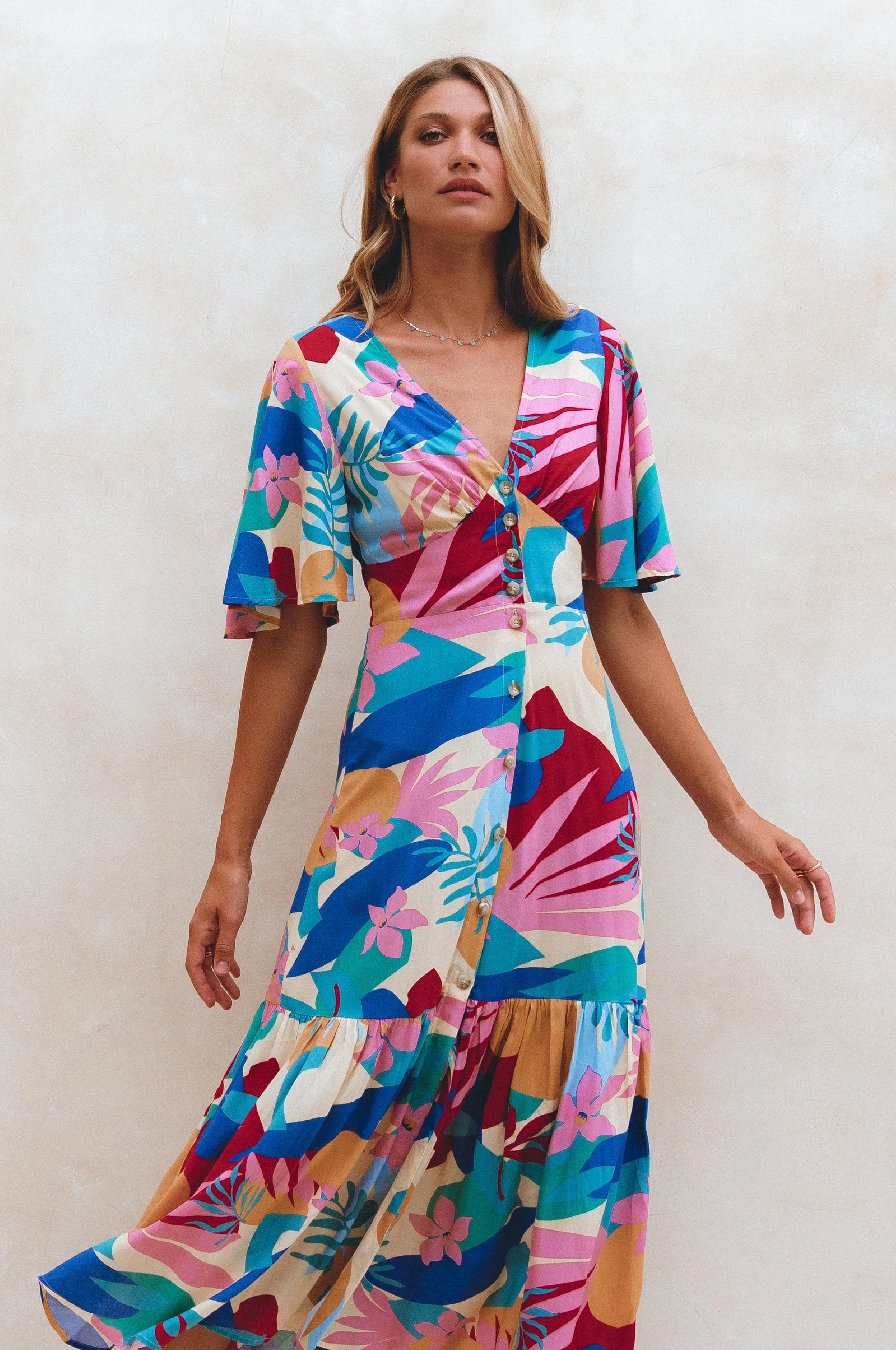 Donna Button Down Midi Dress - Havana sold by Folklore Shop product image thumbnail 4