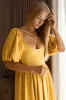Cherie Puff Sleeve Midi Dress - Honey Cream sold by Folklore Shop