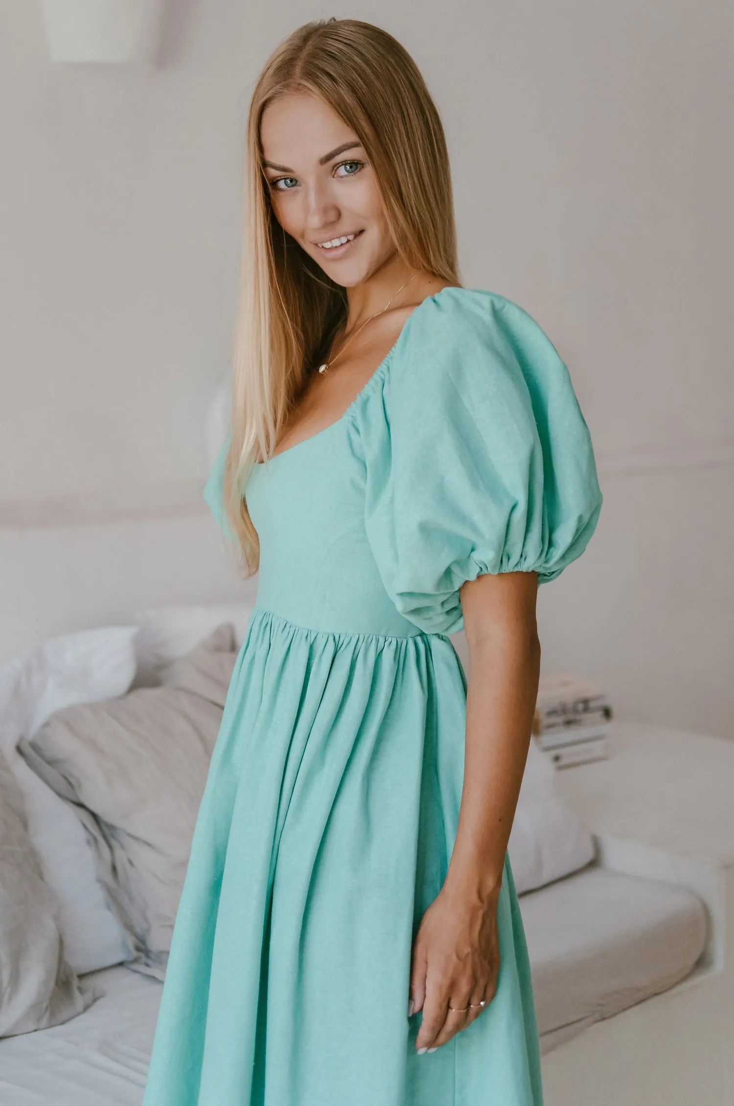 Cherie Puff Sleeve Midi Dress - Tosca sold by Folklore Shop product image thumbnail 4