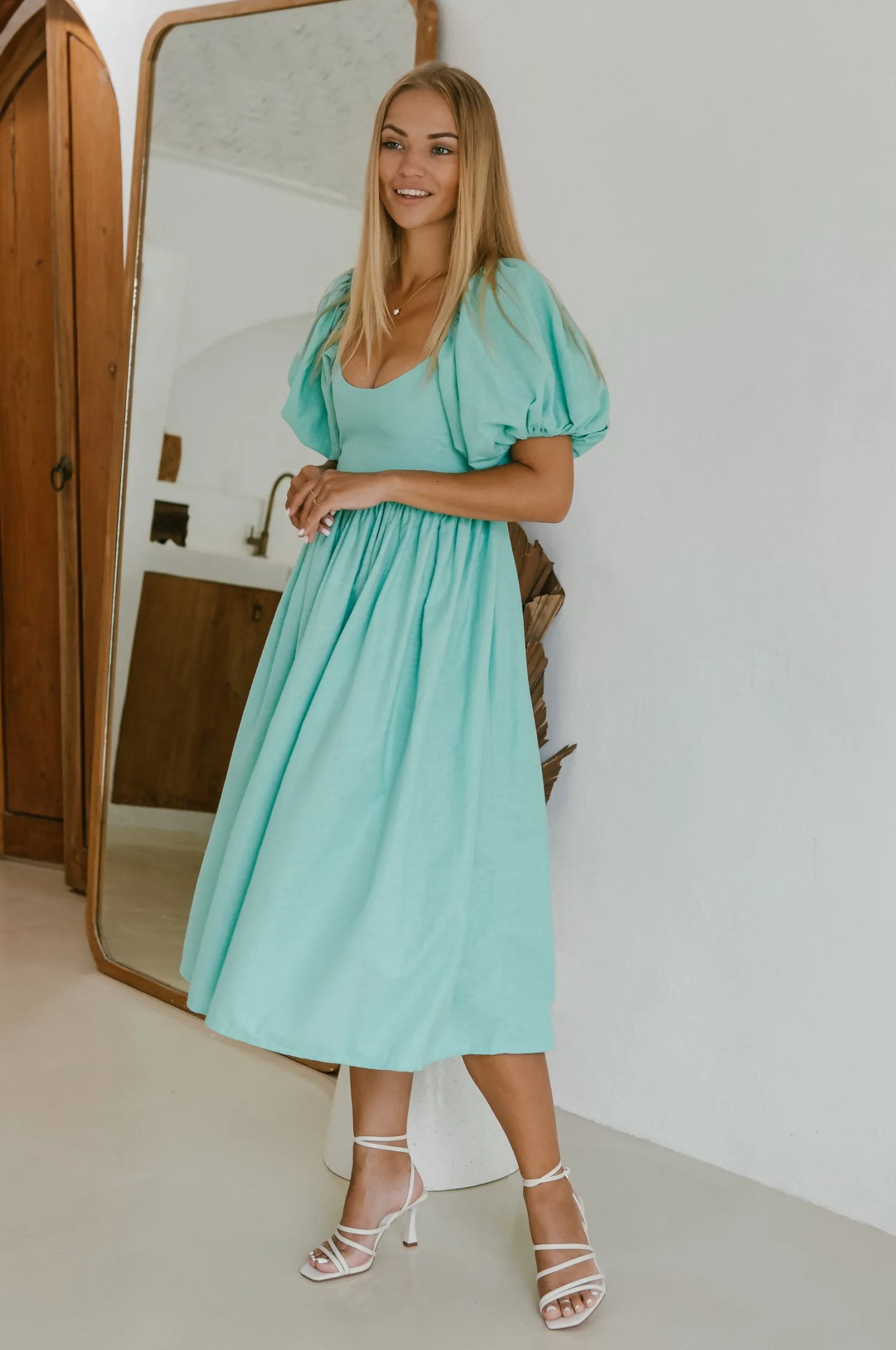 Cherie Puff Sleeve Midi Dress - Tosca sold by Folklore Shop