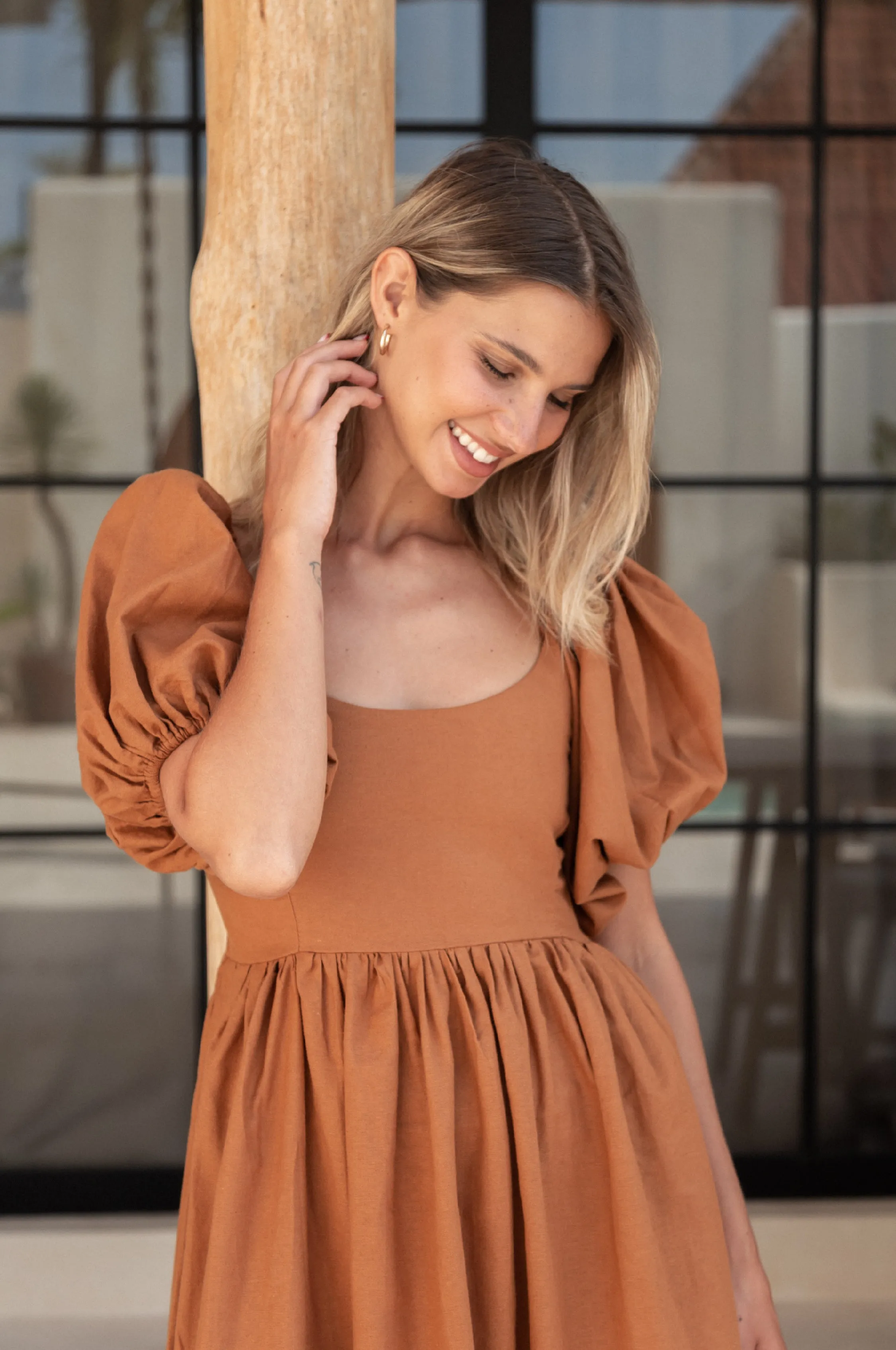 Cherie Puff Sleeve Midi Dress - Hazel sold by Folklore Shop product image thumbnail 5