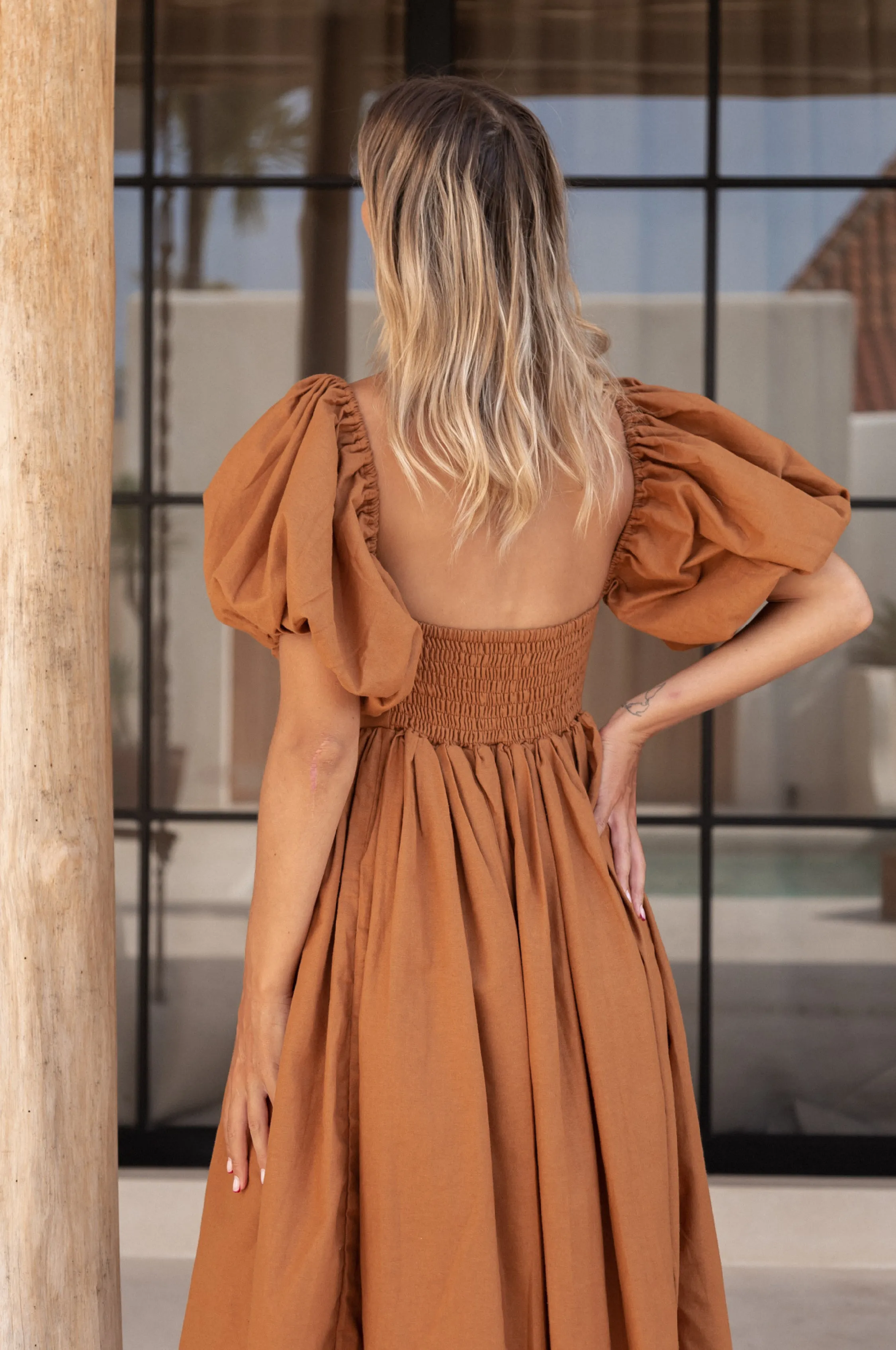 Cherie Puff Sleeve Midi Dress - Hazel sold by Folklore Shop product image thumbnail 4
