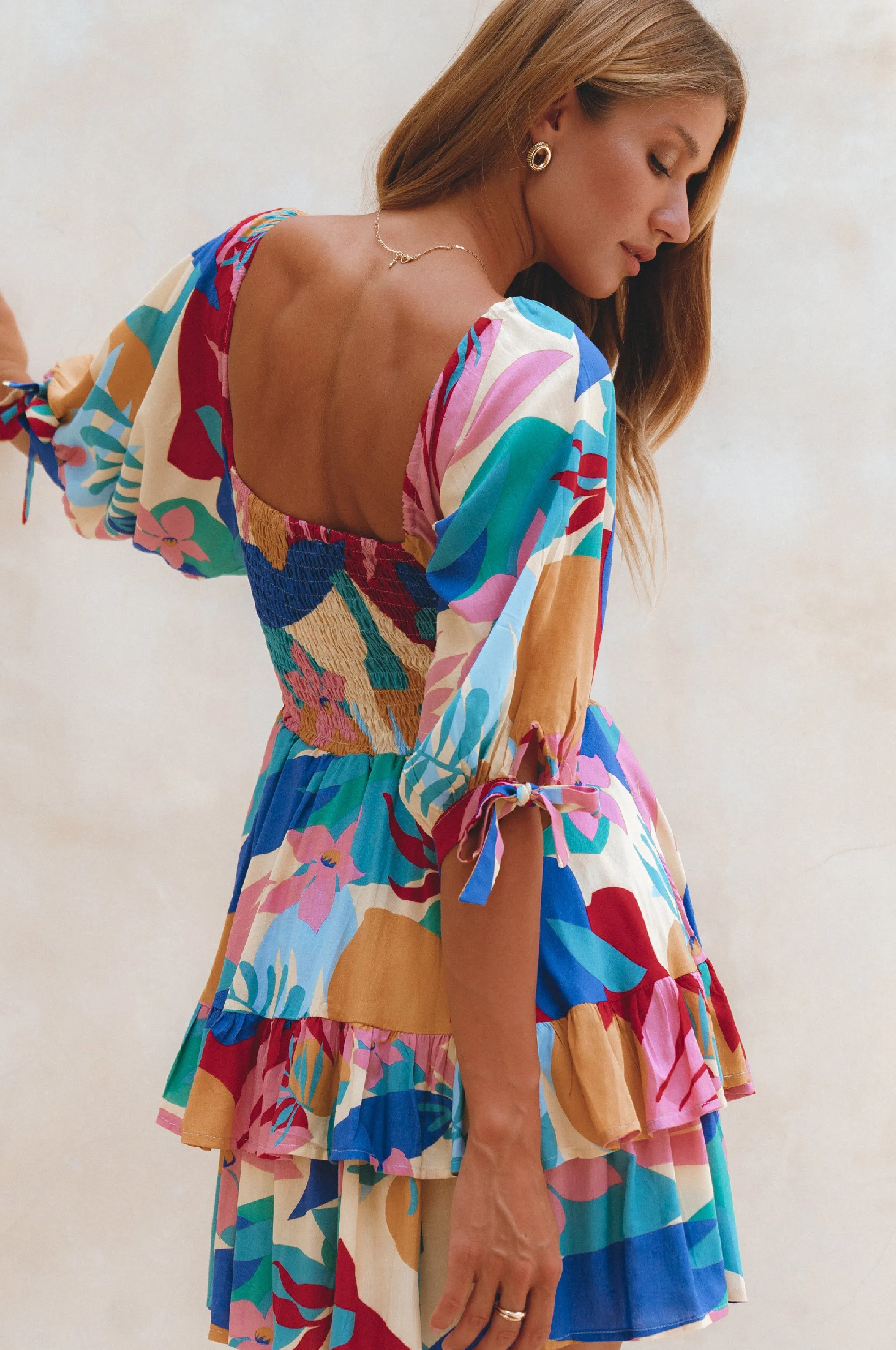 Cha-Cha Ruffle Mini Dress - Havana sold by Folklore Shop product image thumbnail 5