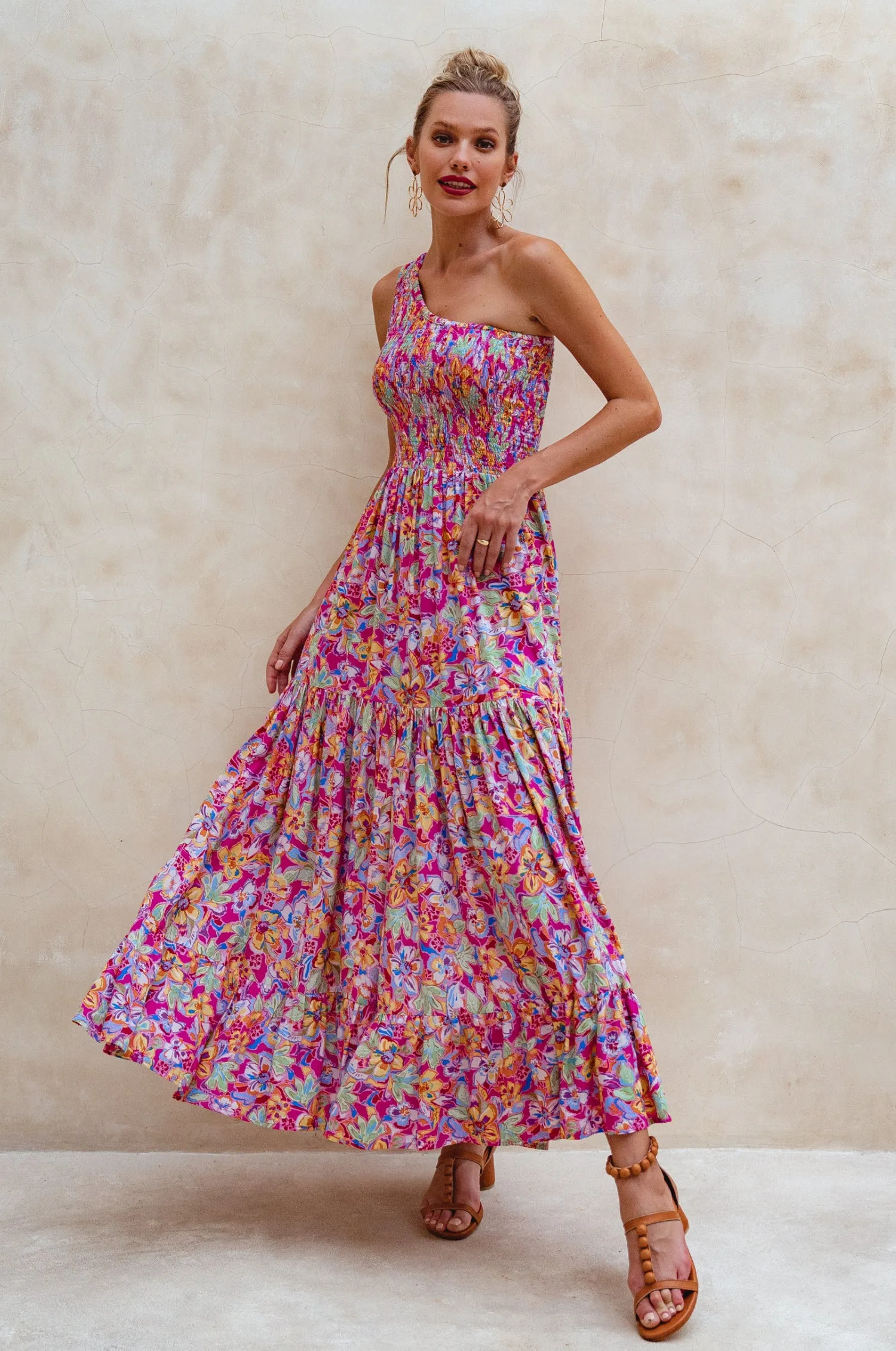 Cassandra One Shoulder Maxi Dress - Miracle Garden sold by Folklore Shop product image thumbnail 2