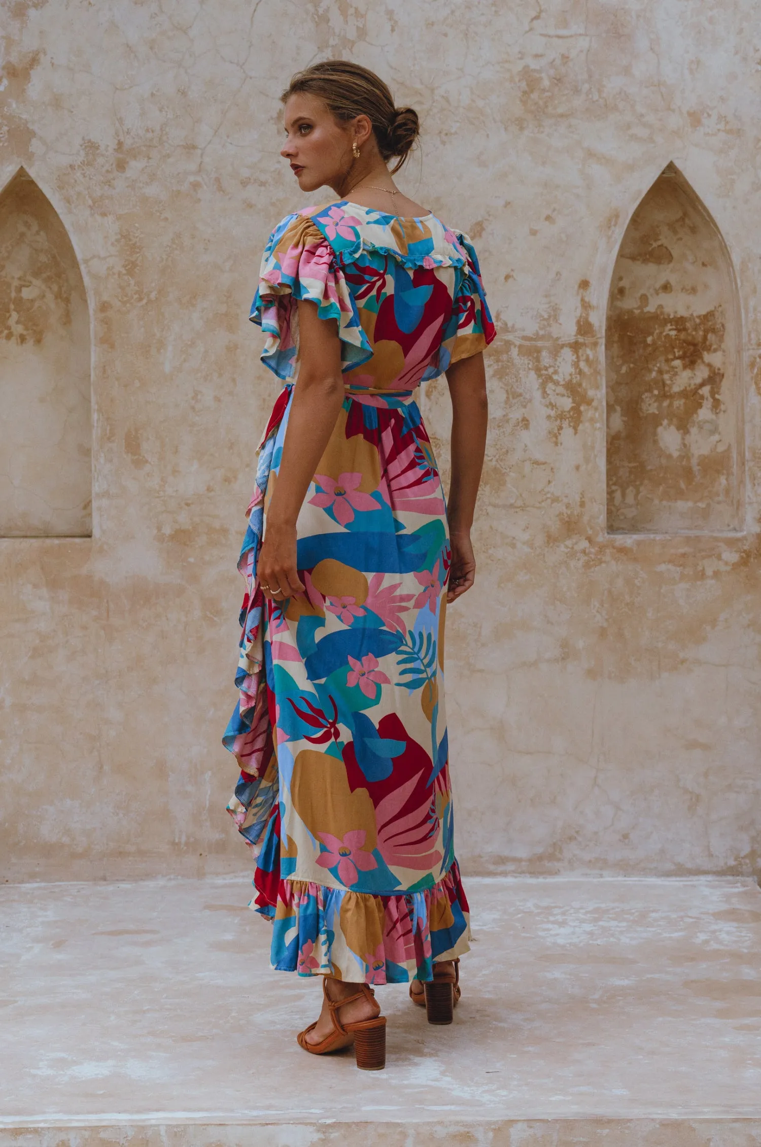 Carmen Wrap Maxi Dress - Havana sold by Folklore Shop product image thumbnail 5