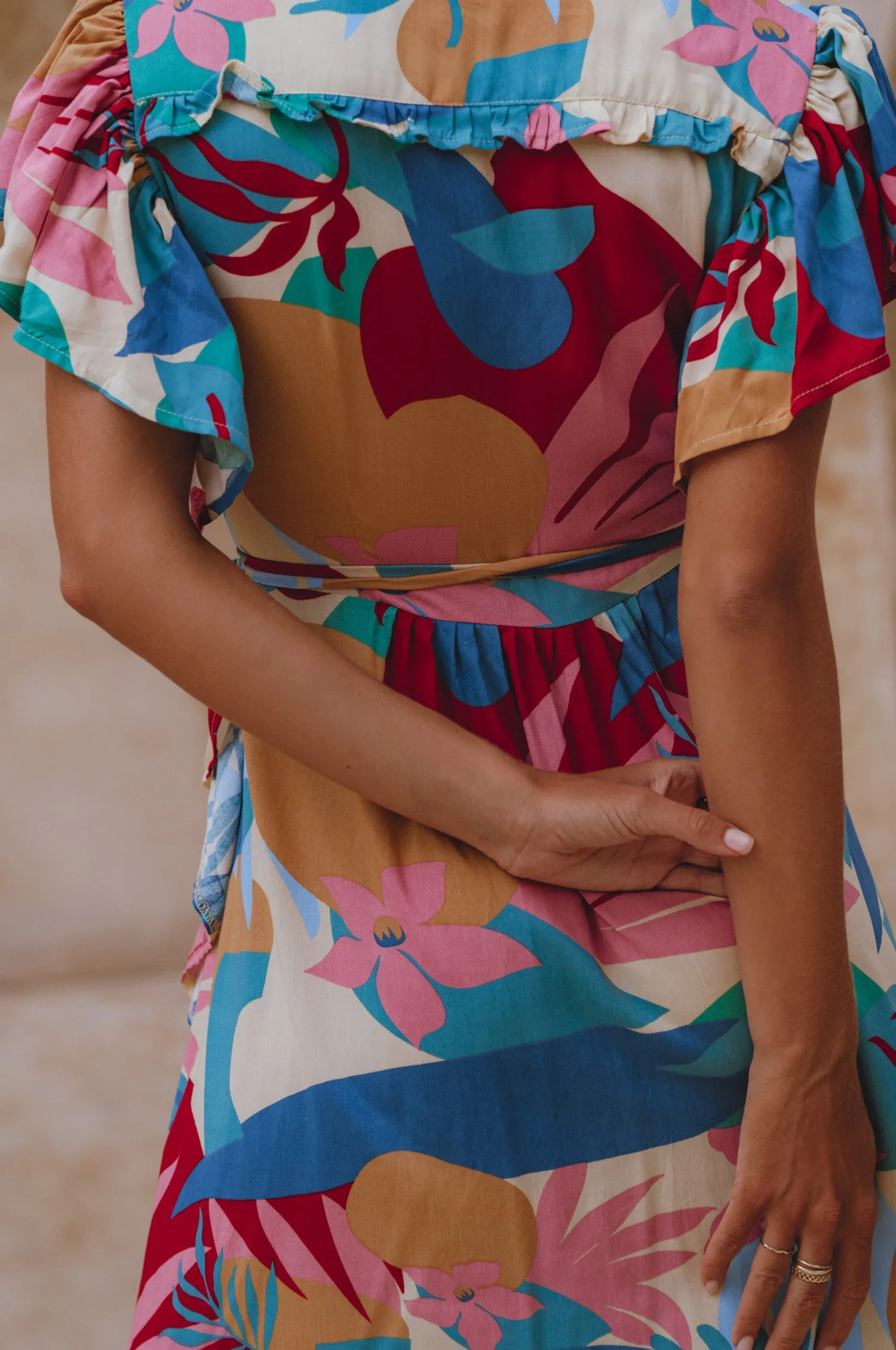 Carmen Wrap Maxi Dress - Havana sold by Folklore Shop product image thumbnail 3