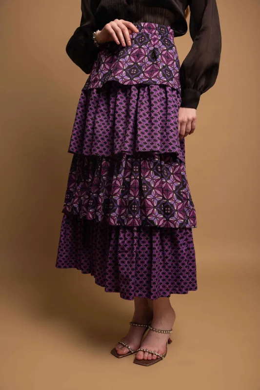 SHARP VIOLET TIER SKIRT sold by Folklore Shop