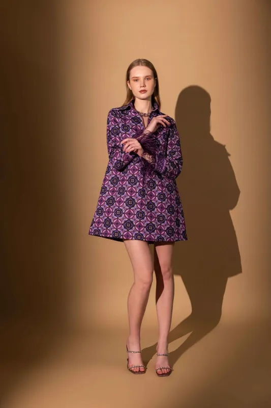 SHARP VIOLET MINI FUR DRESS sold by Folklore Shop