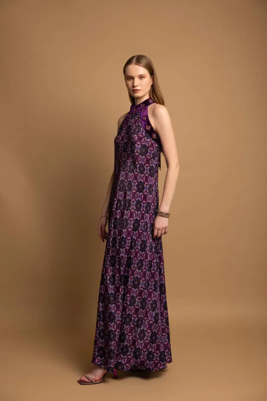 SHARP VIOLET CREPE DRESS sold by Folklore Shop