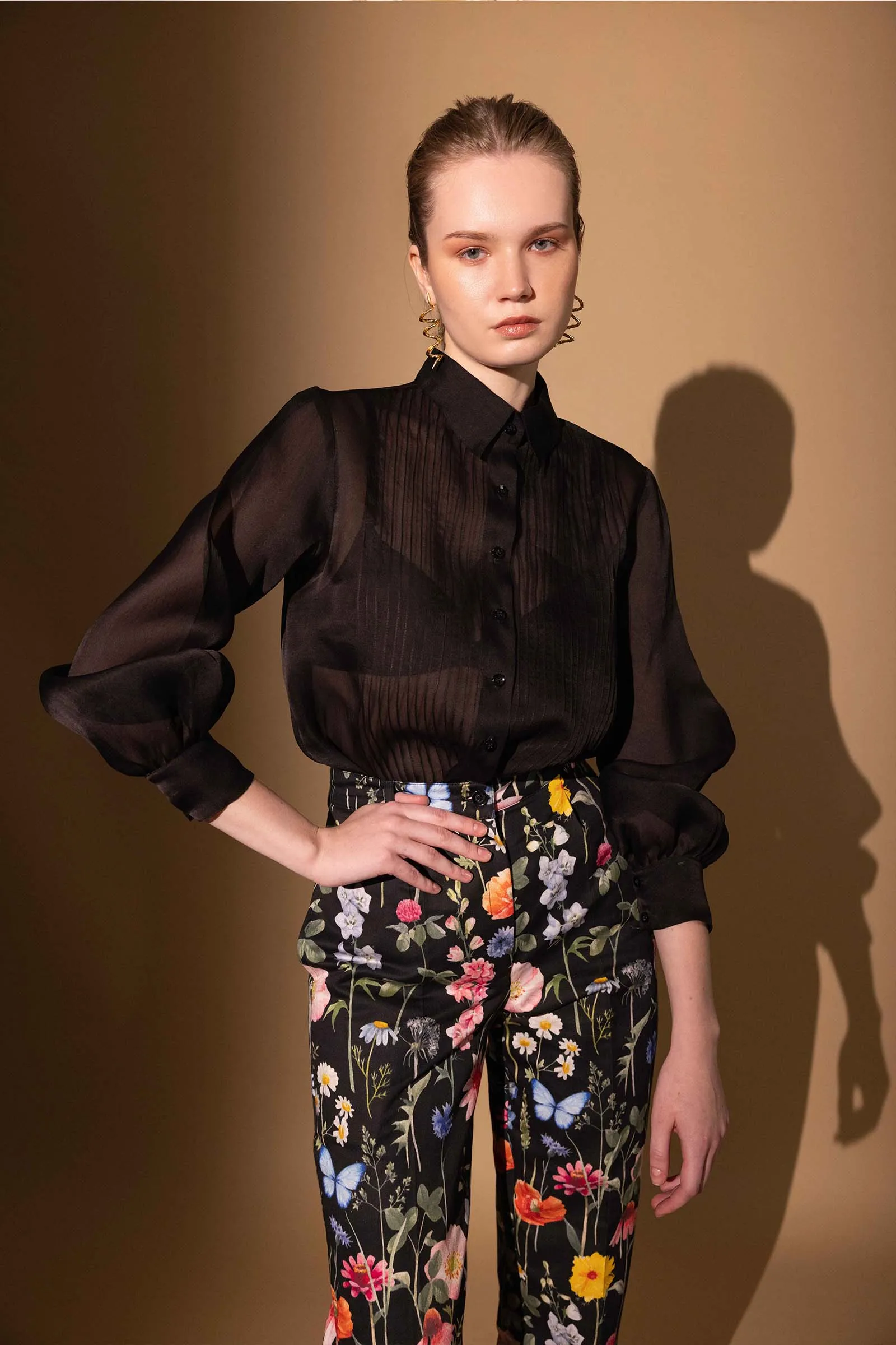 BLACK BLOSSOM TROUSERS sold by Folklore Shop product image thumbnail 5