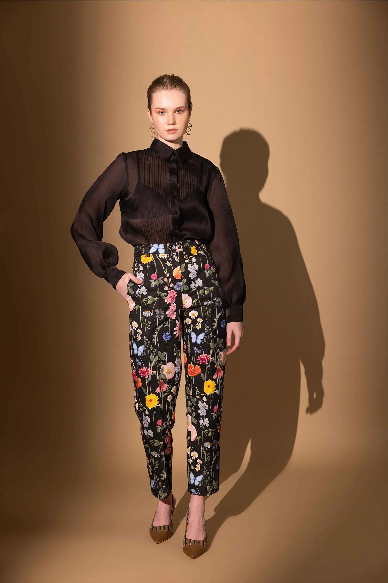BLACK BLOSSOM TROUSERS sold by Folklore Shop product image thumbnail 3