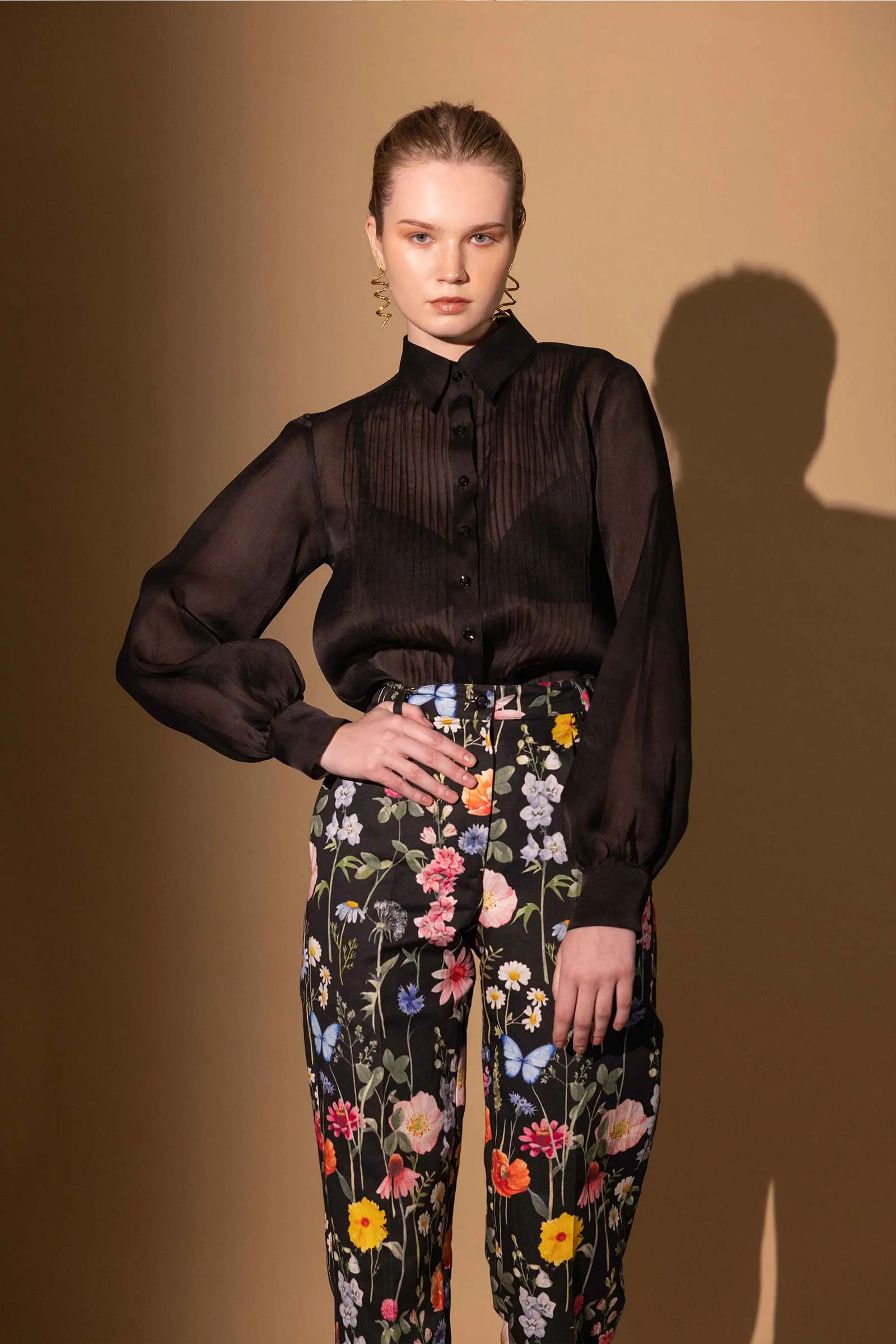 BLACK BLOSSOM TROUSERS sold by Folklore Shop product image thumbnail 4