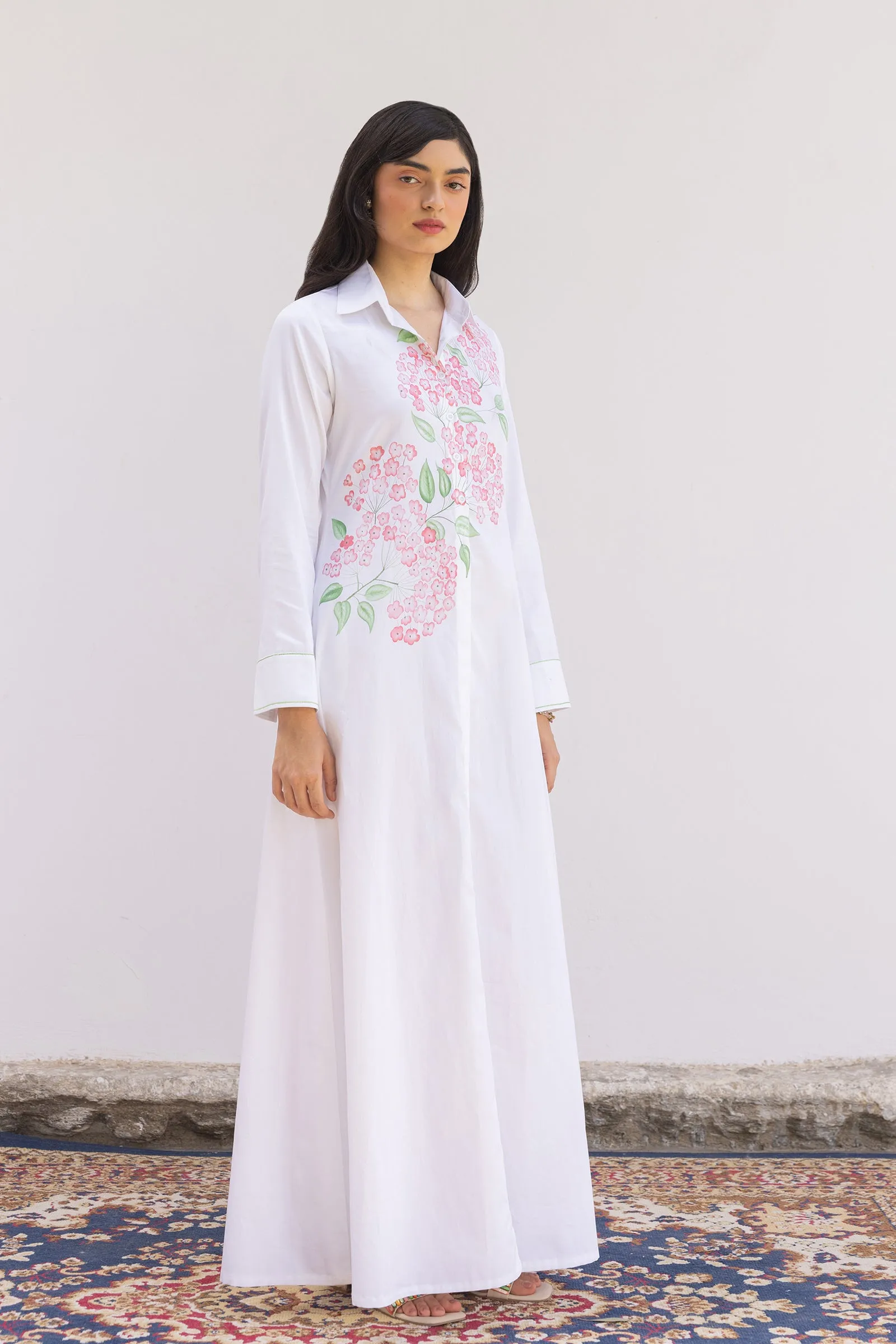 PRIMEROSE PAINTED SHIRT DRESS - FULL LENGTH sold by Folklore Shop product image thumbnail 3