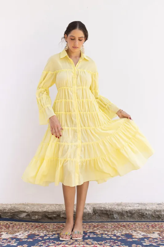 SUNSHINE YELLOW TIER DRESS sold by Folklore Shop