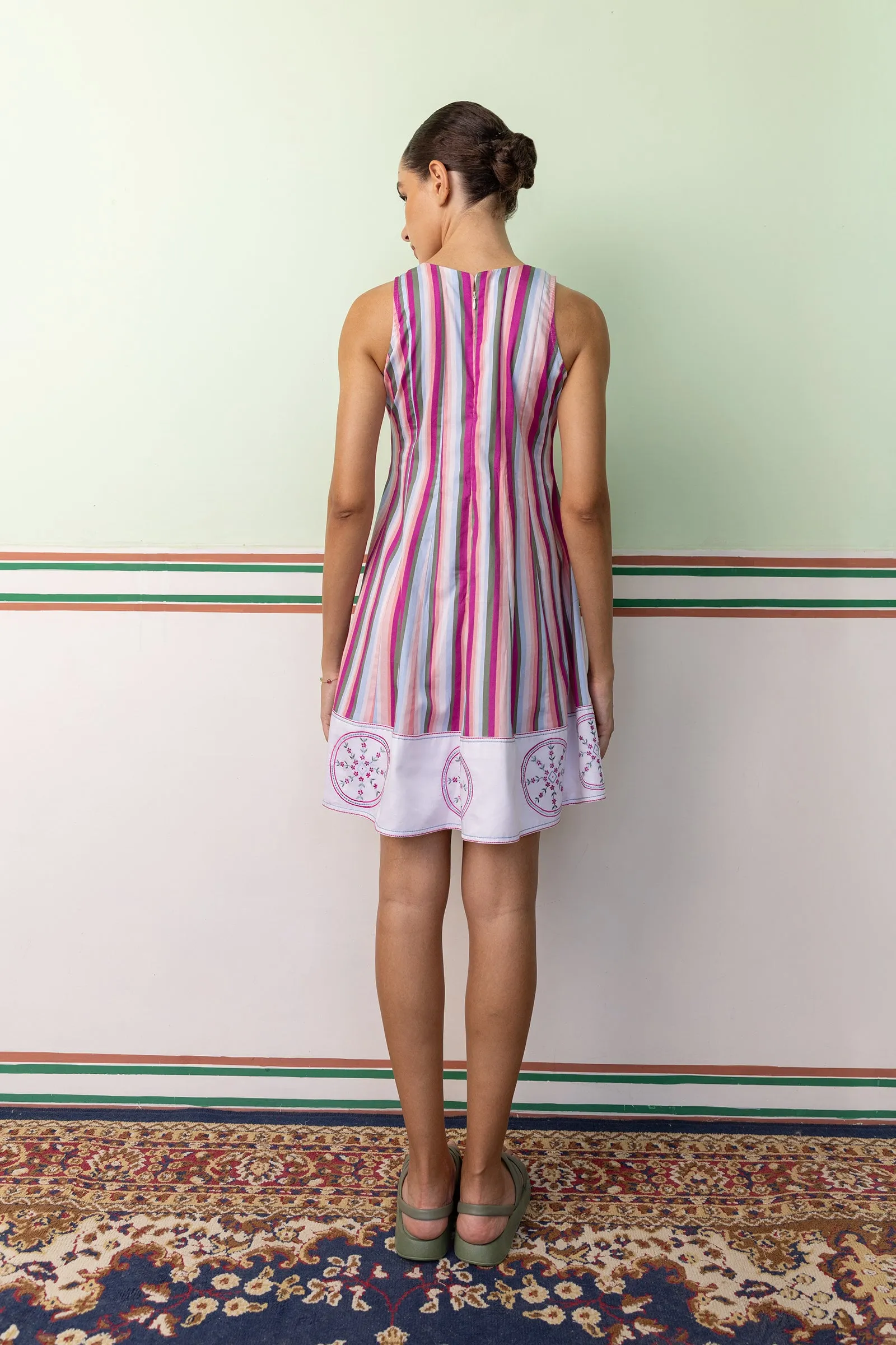 PINK LAND SHORT BORDER DRESS sold by Folklore Shop product image thumbnail 4