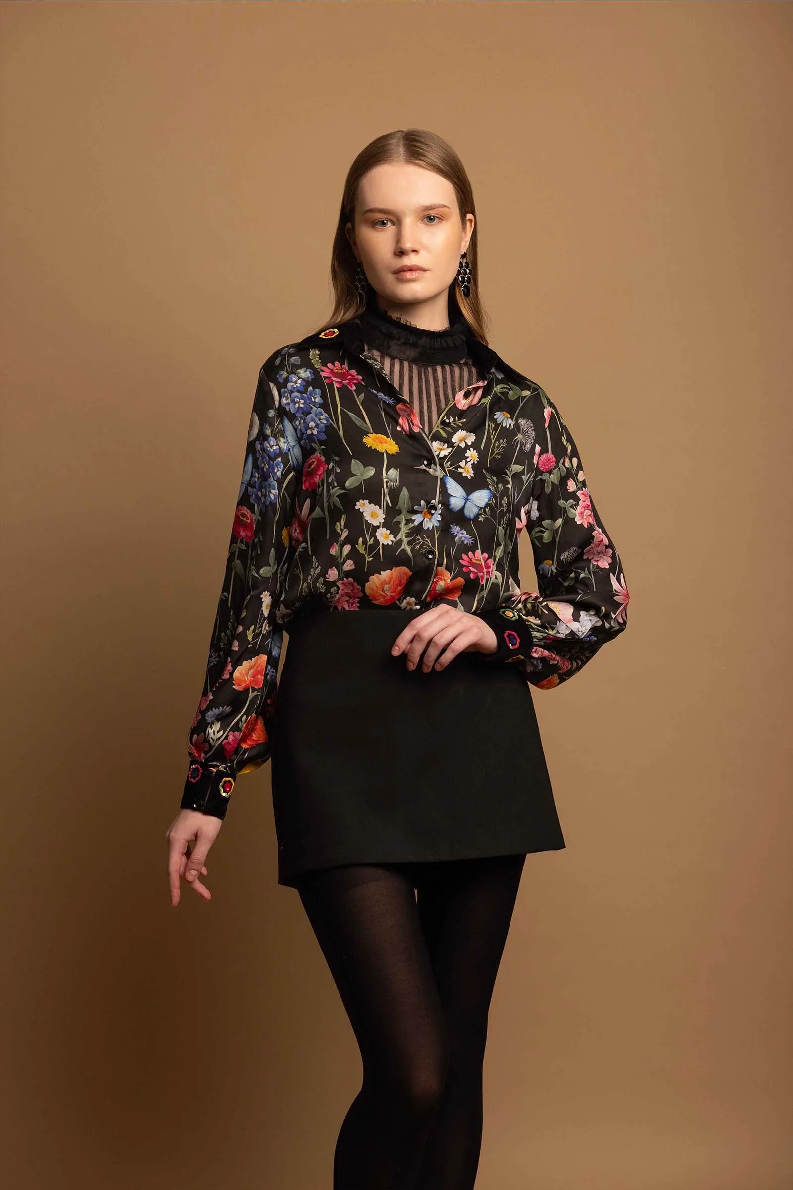 BLACK BLOSSOM SHIRT sold by Folklore Shop product image thumbnail 5
