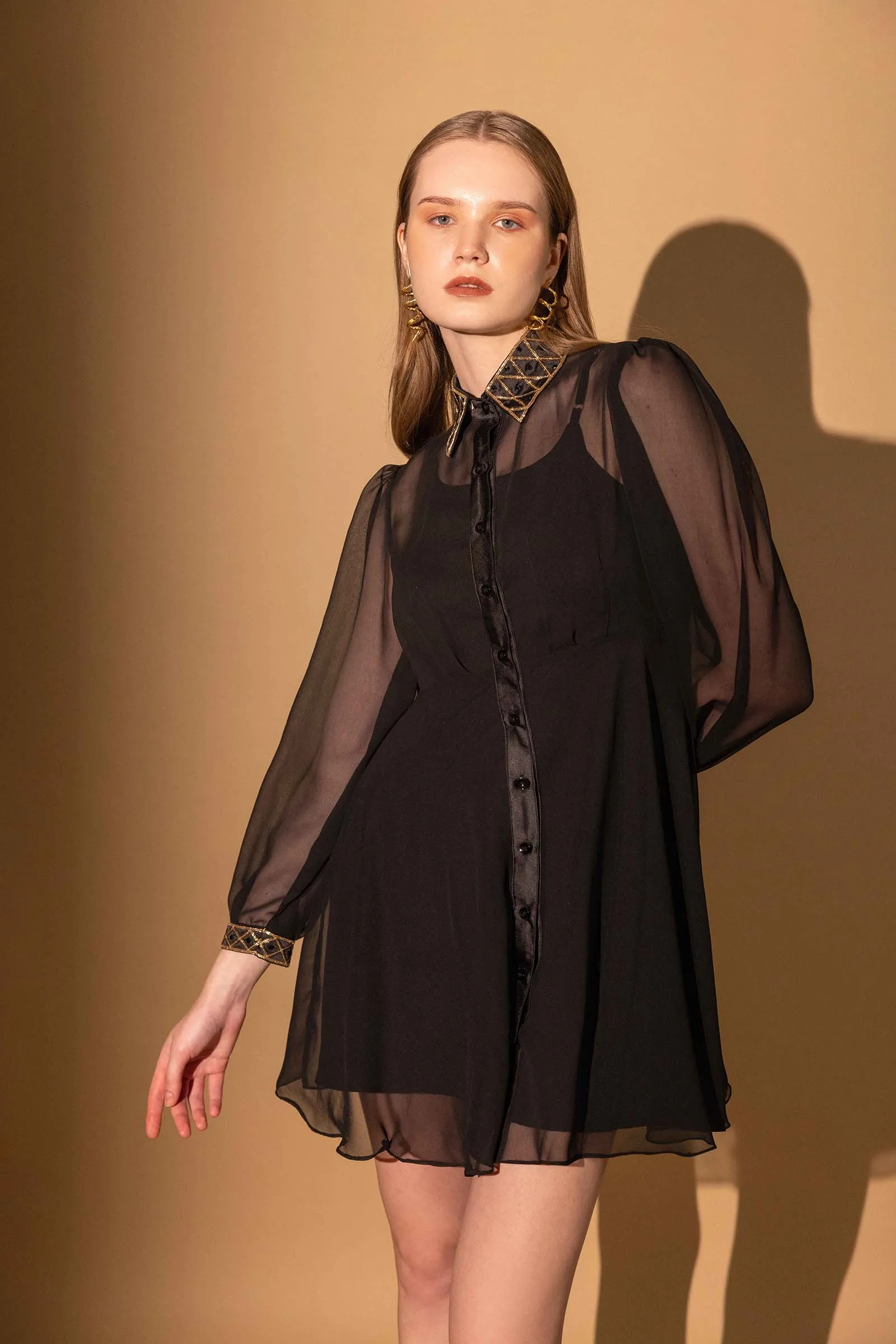 BLACK EMBELLISHED DRESS sold by Folklore Shop