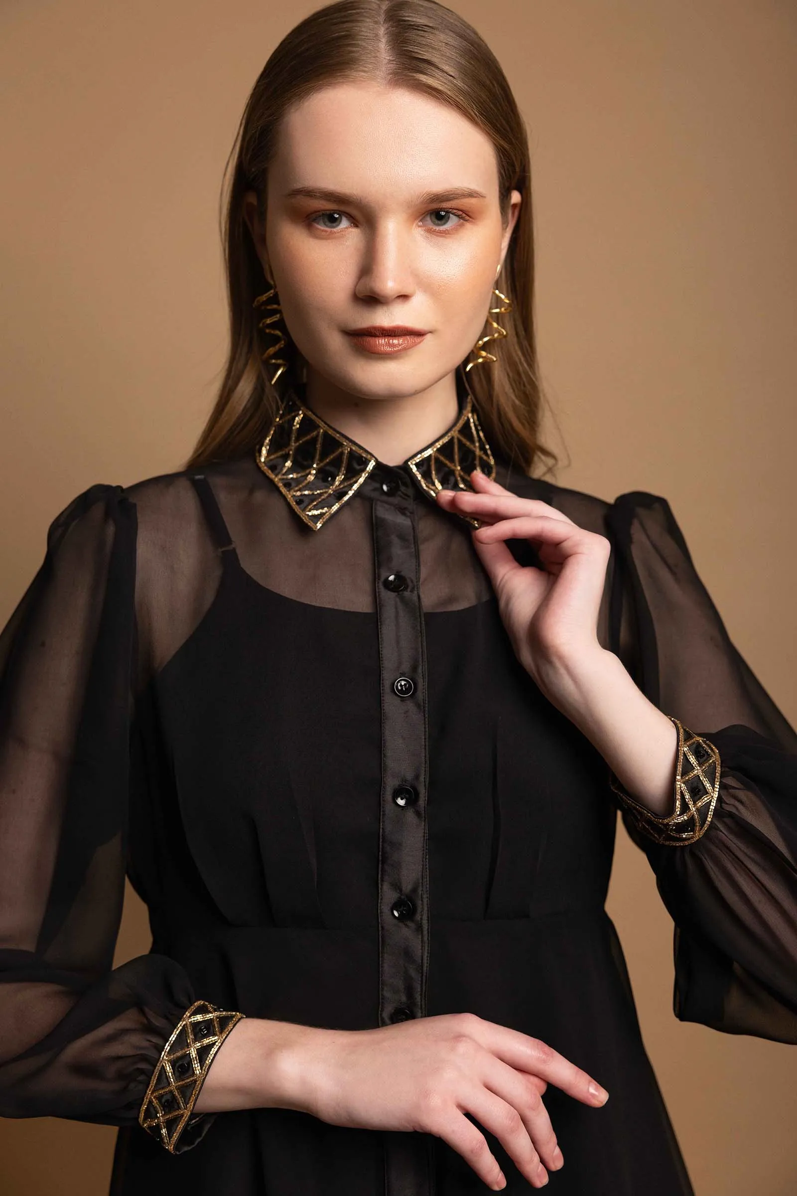BLACK EMBELLISHED DRESS sold by Folklore Shop product image thumbnail 4