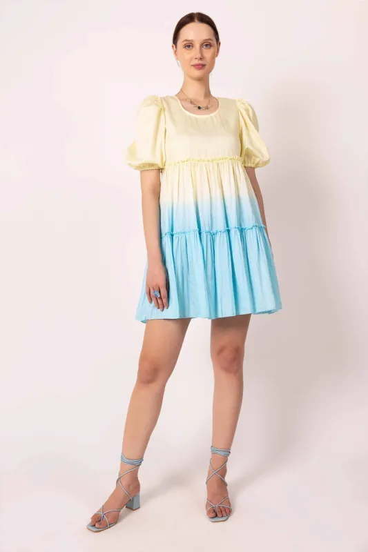 IRIS SHADED MINI TIER DRESS sold by Folklore Shop