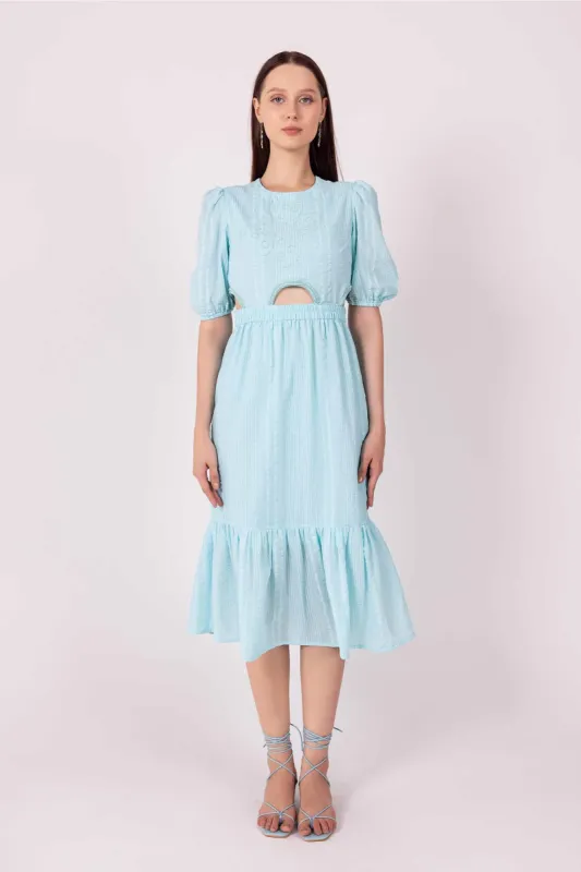 WATER BALLET CUT OUT EMBELLISHED DRESS sold by Folklore Shop