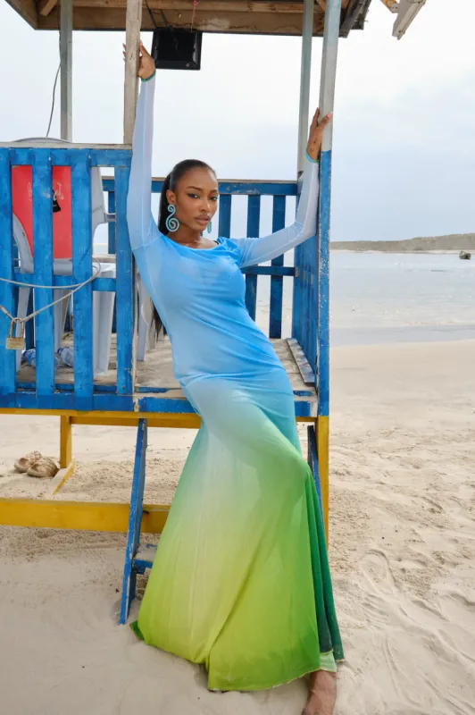 Ocean Maxi sheer dress sold by Folklore Shop