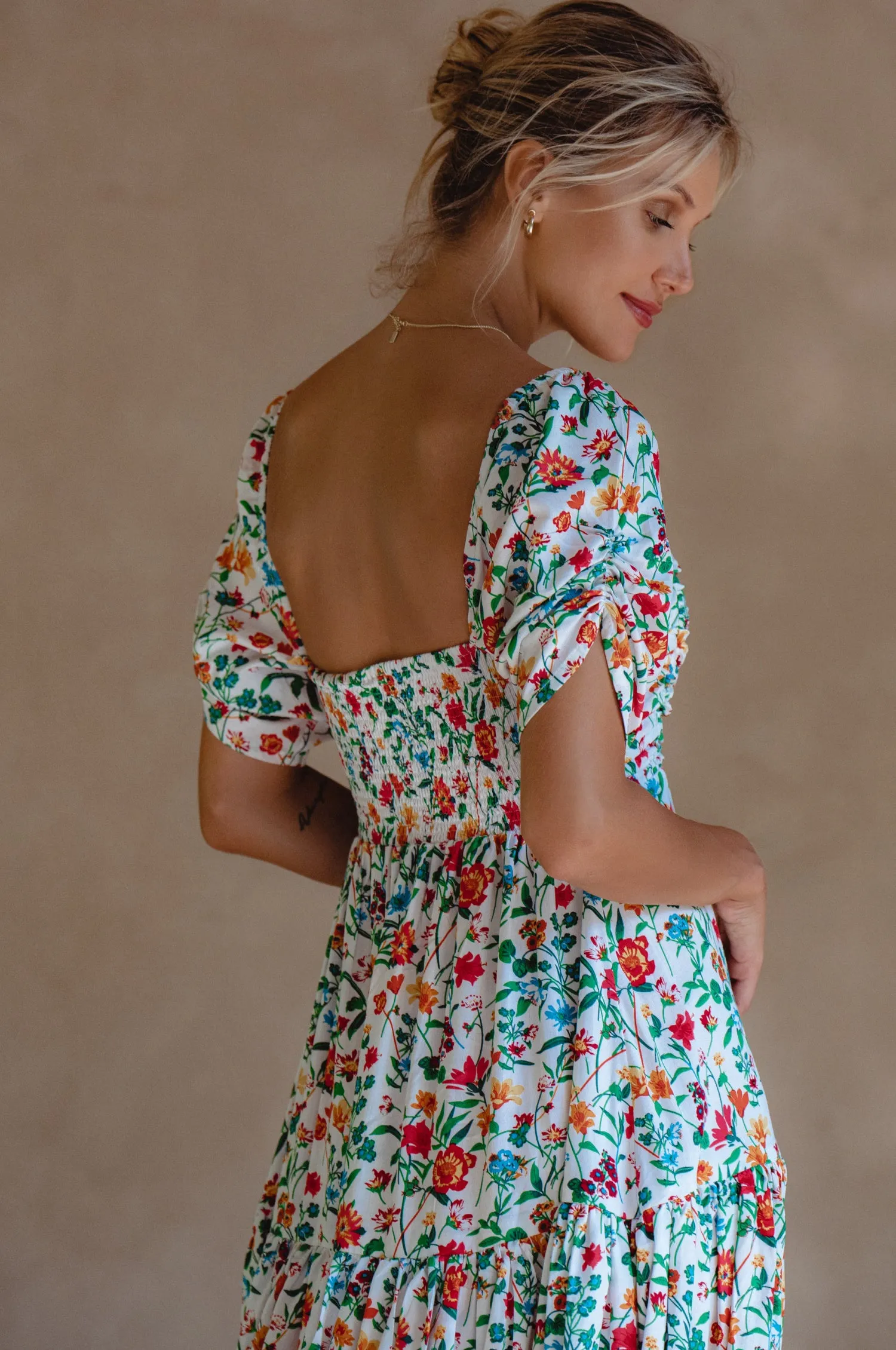 Lilit Midi Dress - White Meadow sold by Folklore Shop product image thumbnail 4