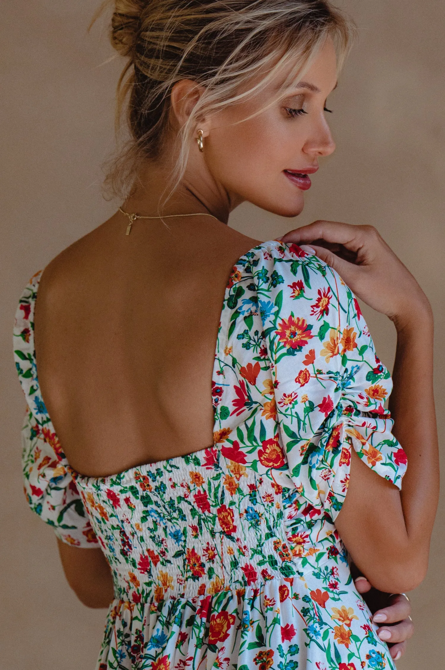 Lilit Midi Dress - White Meadow sold by Folklore Shop product image thumbnail 5