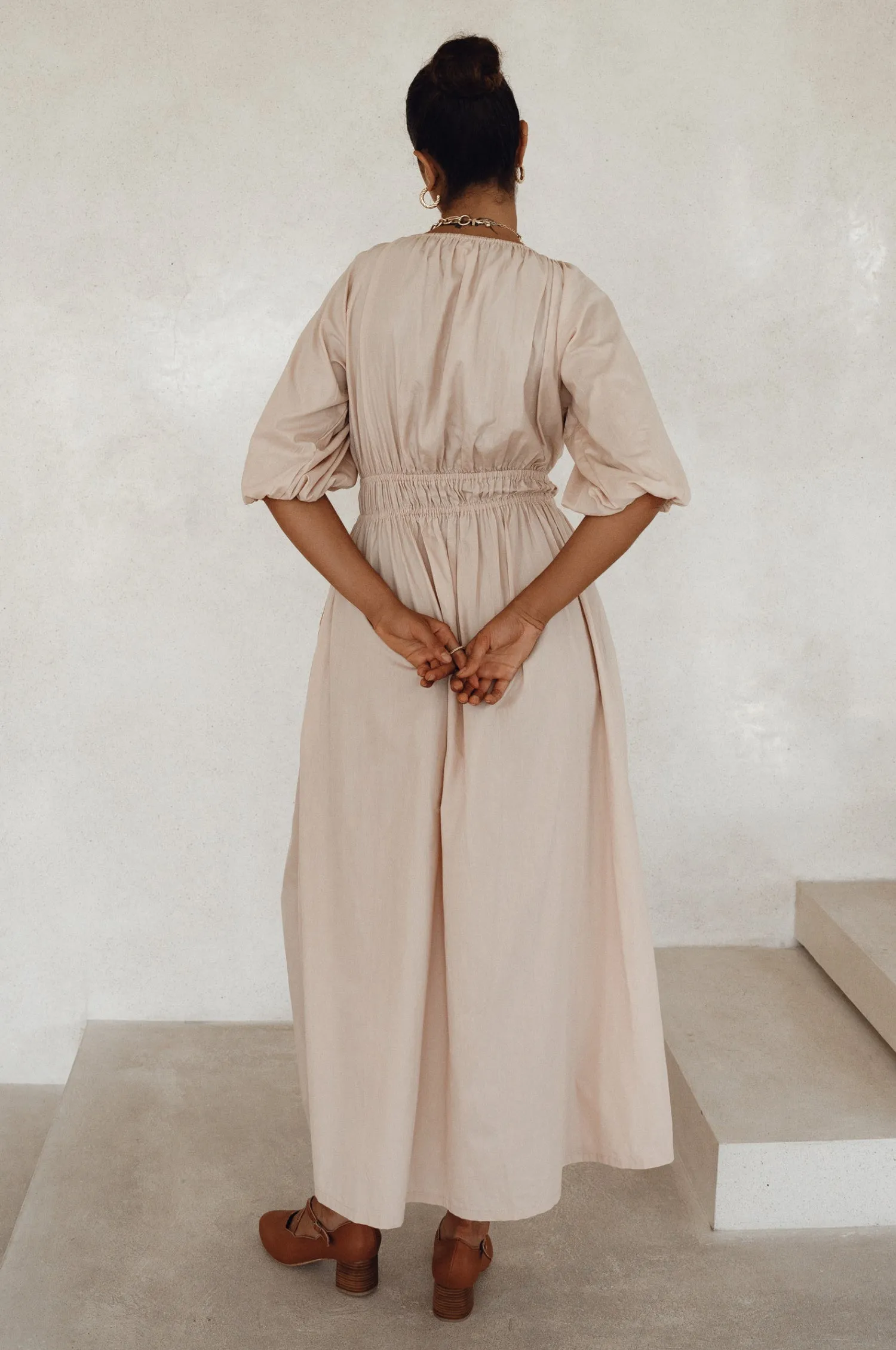 Kezas Cotton Maxi Dress - Cream sold by Folklore Shop product image thumbnail 4