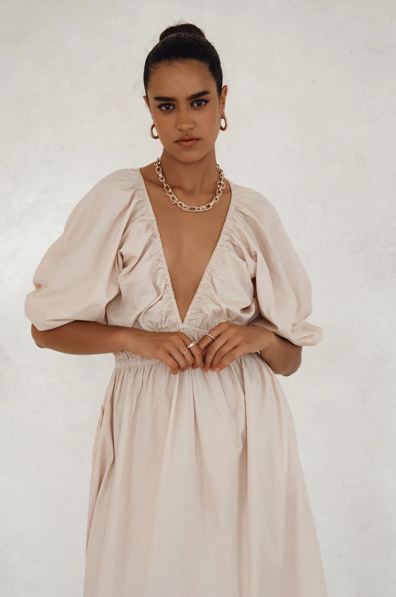 Kezas Cotton Maxi Dress - Cream sold by Folklore Shop product image thumbnail 2