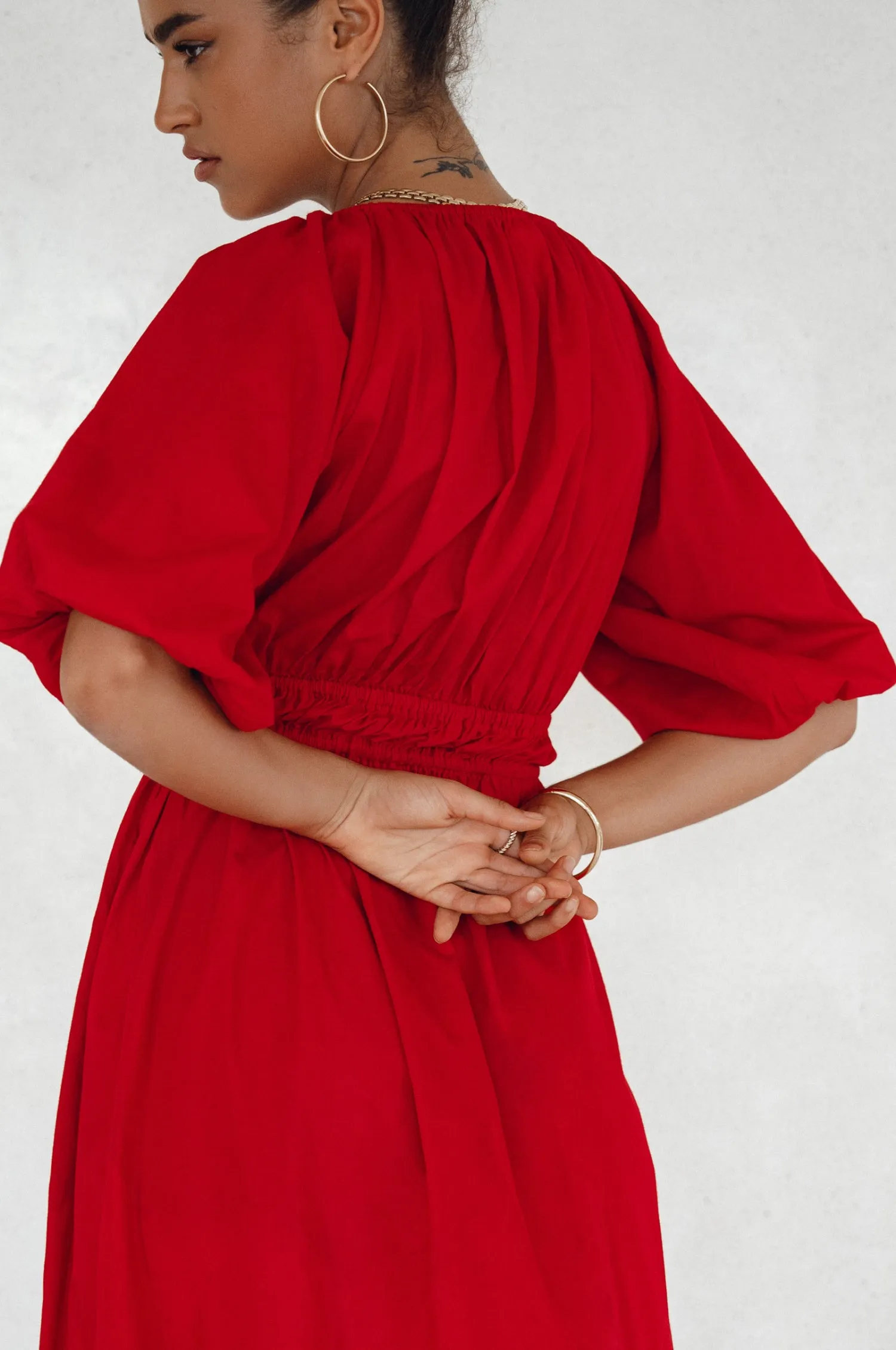 Kezas Cotton Maxi Dress - Red sold by Folklore Shop product image thumbnail 4
