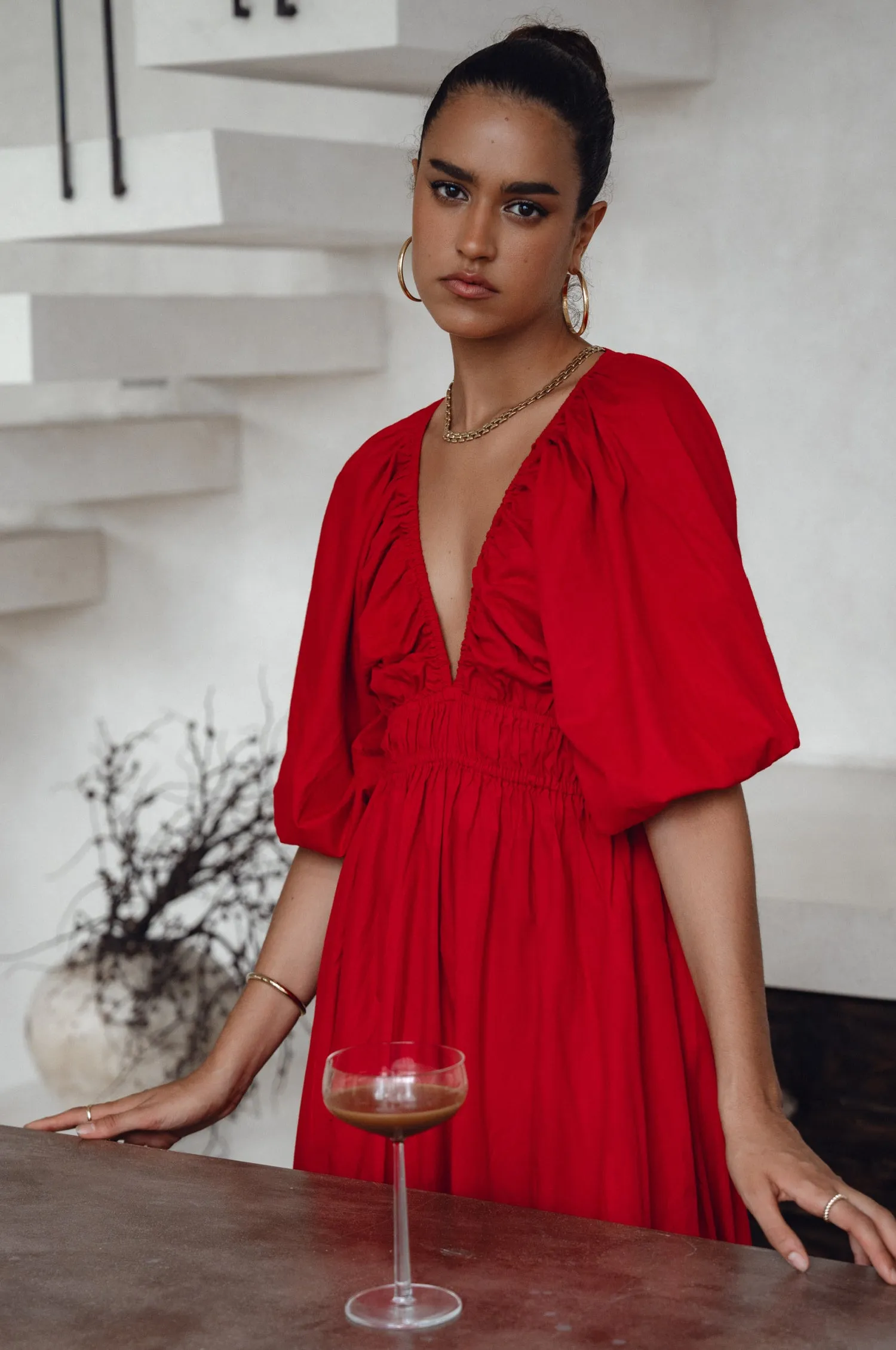 Kezas Cotton Maxi Dress - Red sold by Folklore Shop product image thumbnail 5