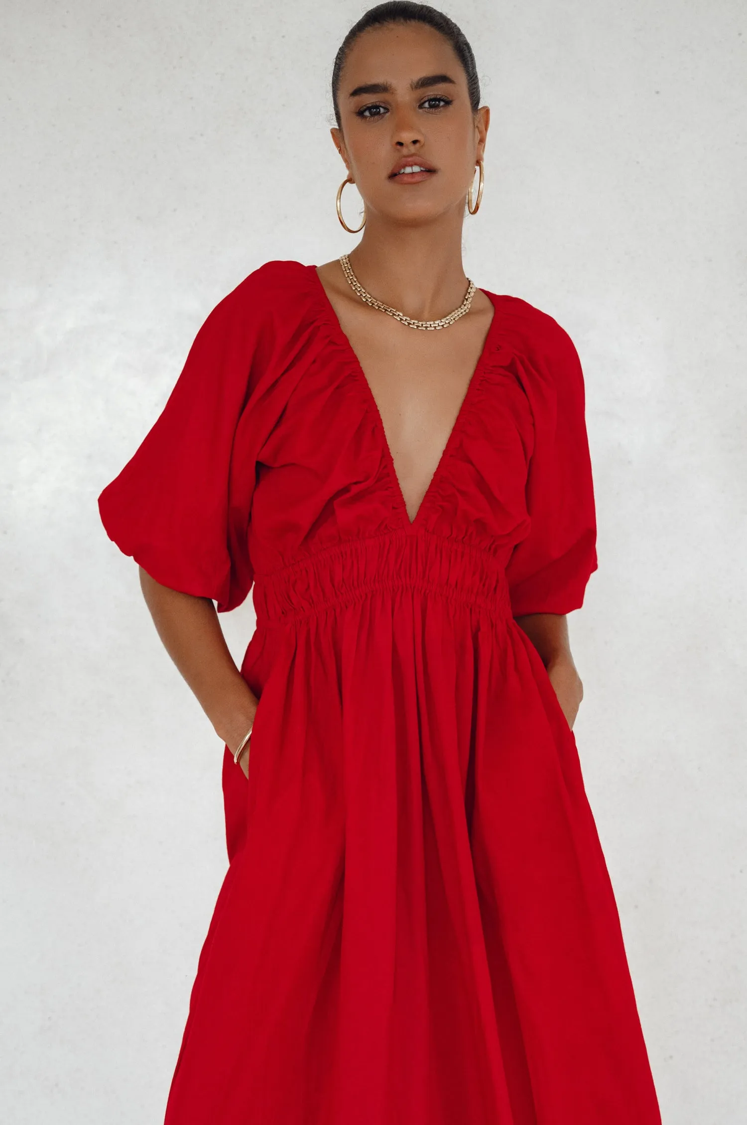 Kezas Cotton Maxi Dress - Red sold by Folklore Shop product image thumbnail 2