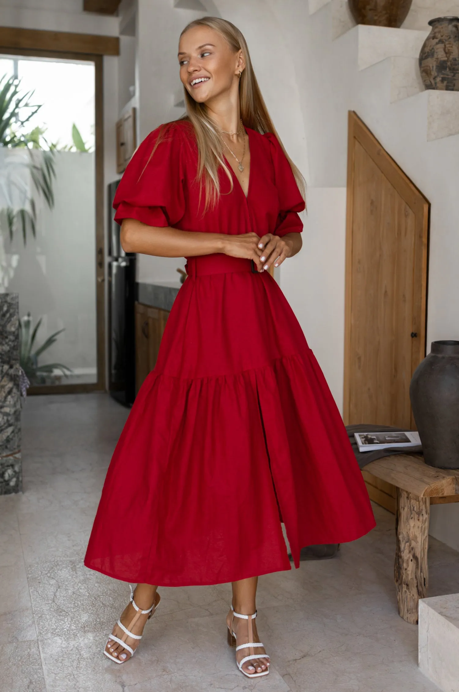 Peony Midi Dress - Red sold by Folklore Shop product image thumbnail 2