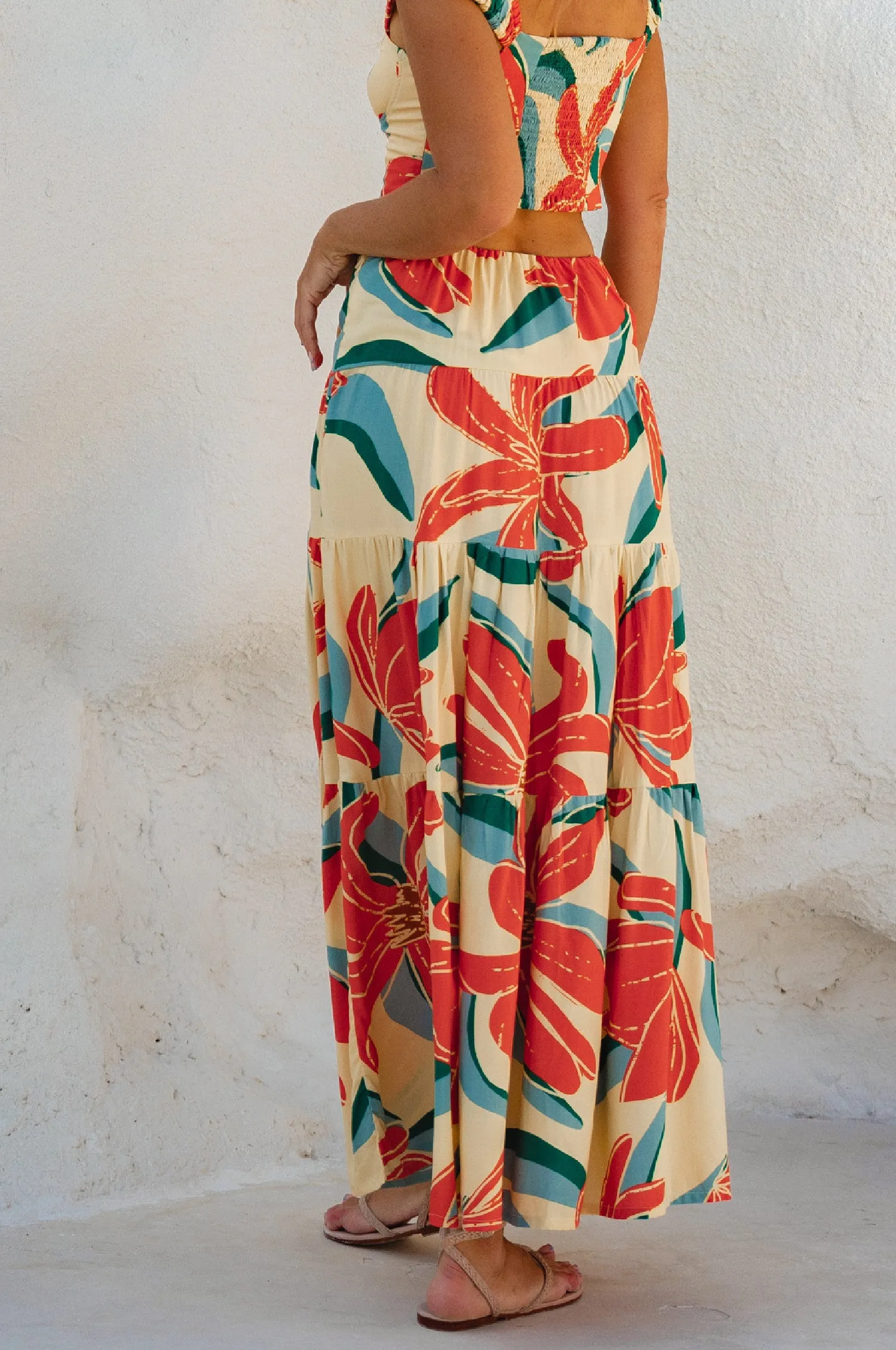 Tropicana Maxi Skirt - Red Hibiscus sold by Folklore Shop product image thumbnail 3