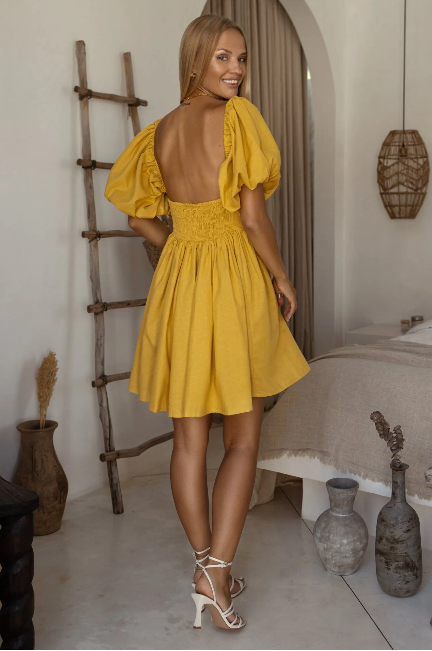 Strawberry Fields Puff Sleeve Mini - Honey Cream sold by Folklore Shop product image thumbnail 5